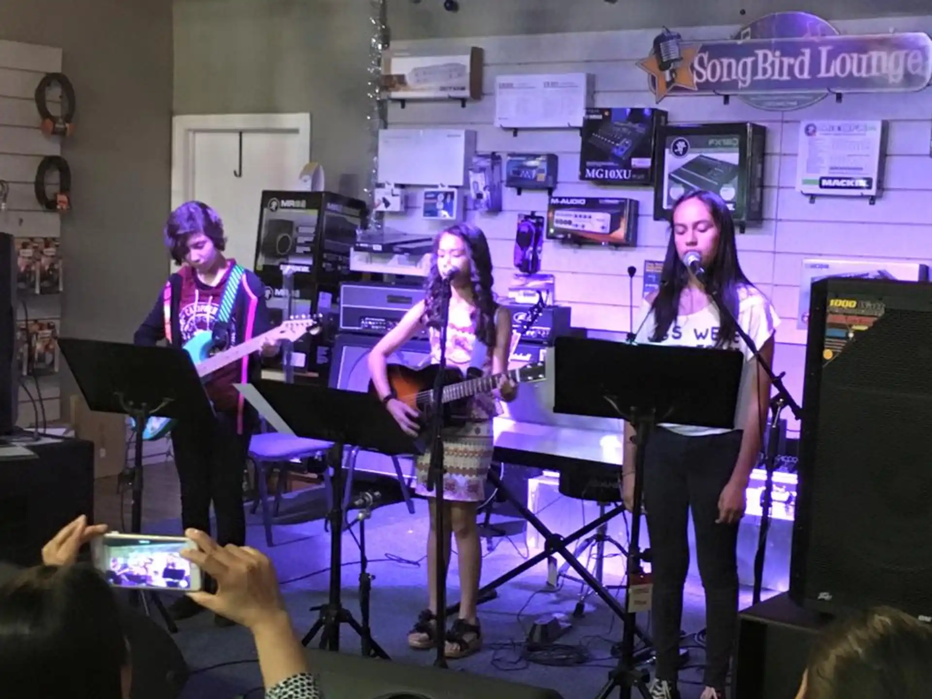 a group of people playing instruments