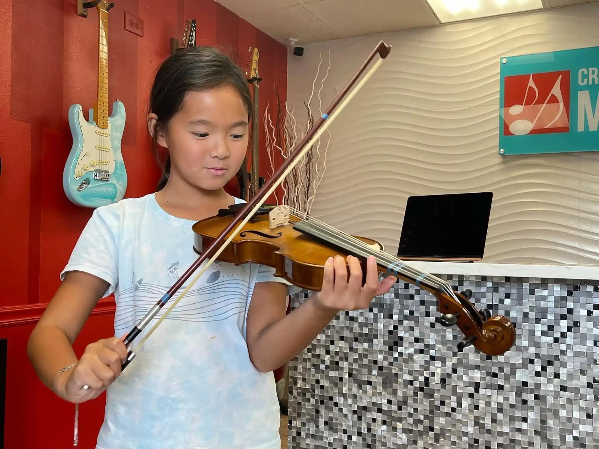 a person playing a violin