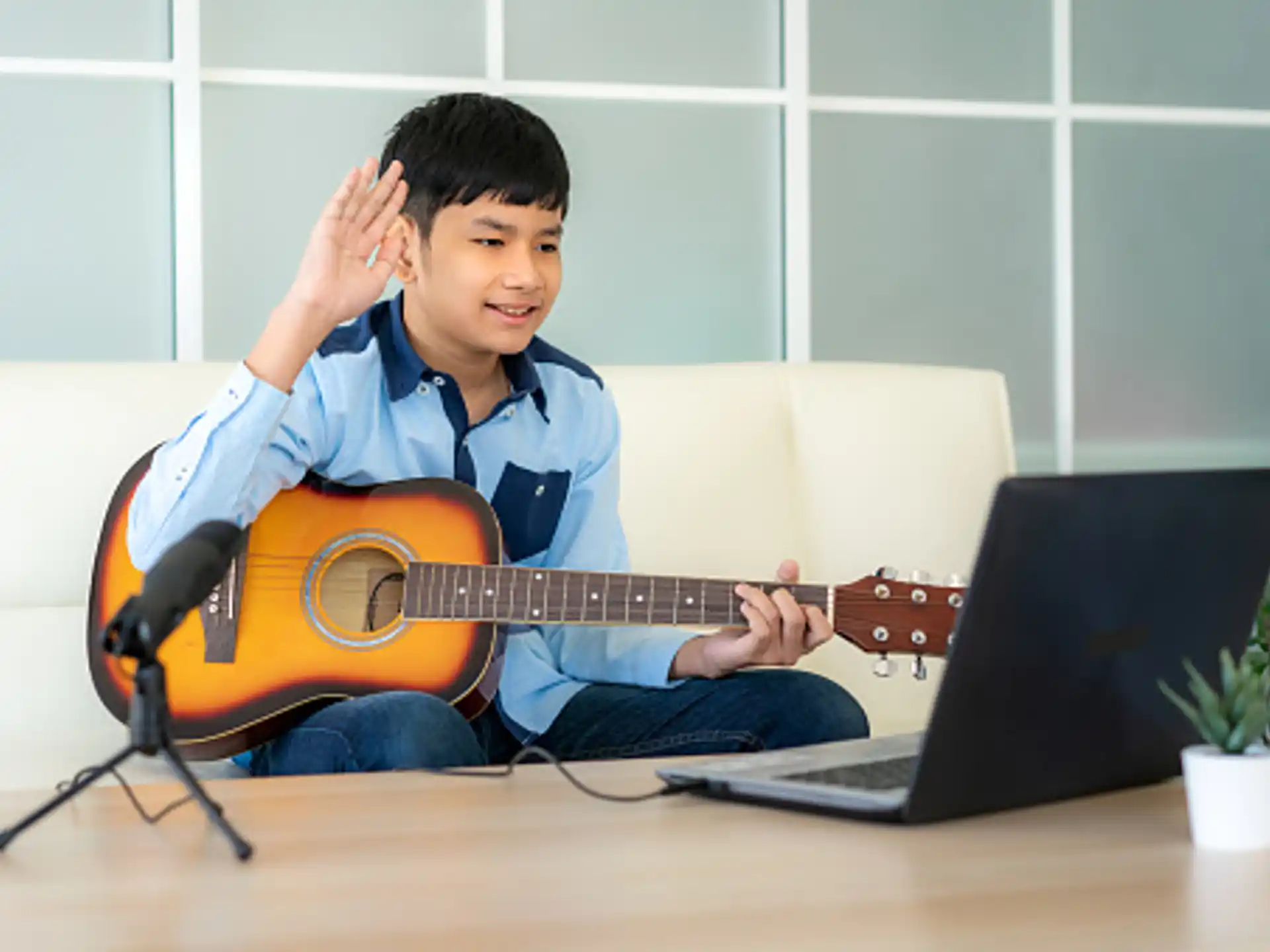 a person playing guitar