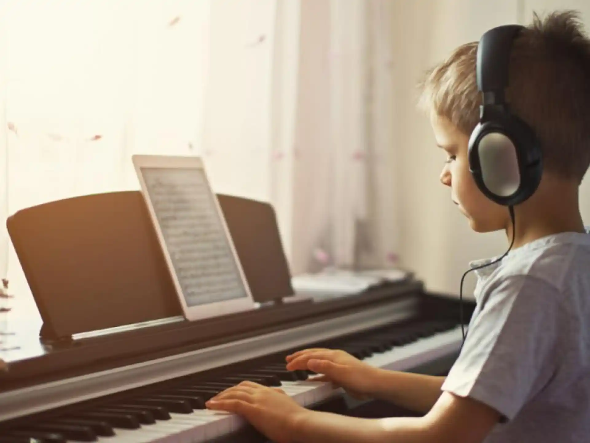 a person wearing headphones and using a laptop