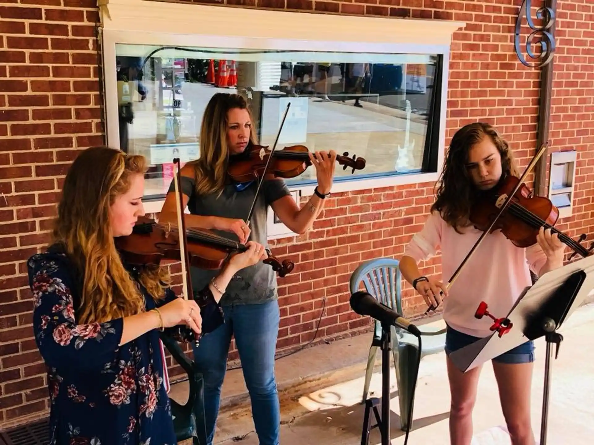 a group of women playing instruments
