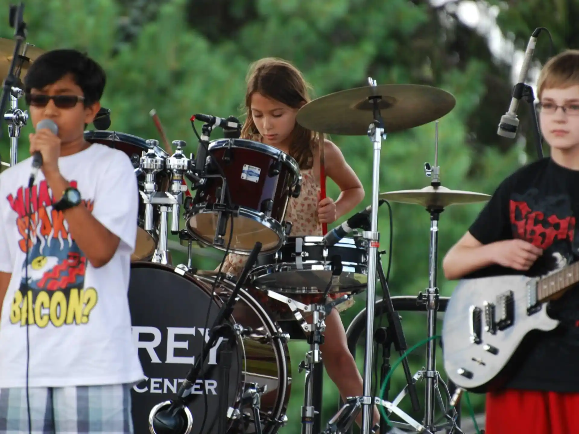 a group of people playing instruments