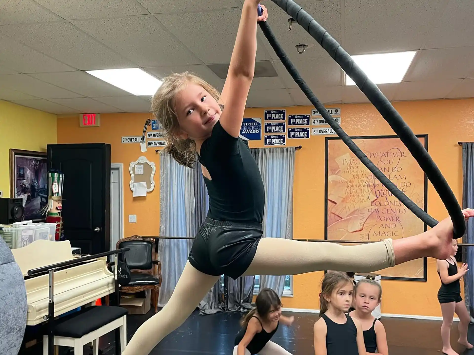 a person doing a handstand