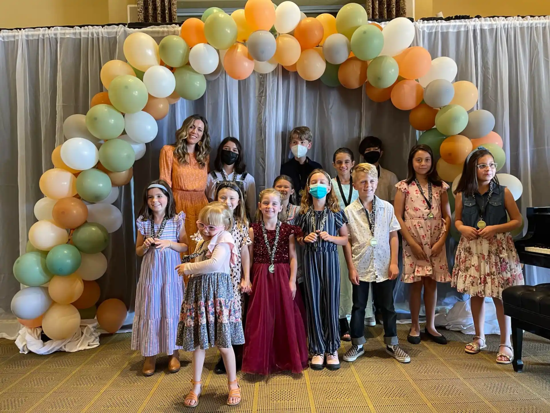 a group of people posing for a photo