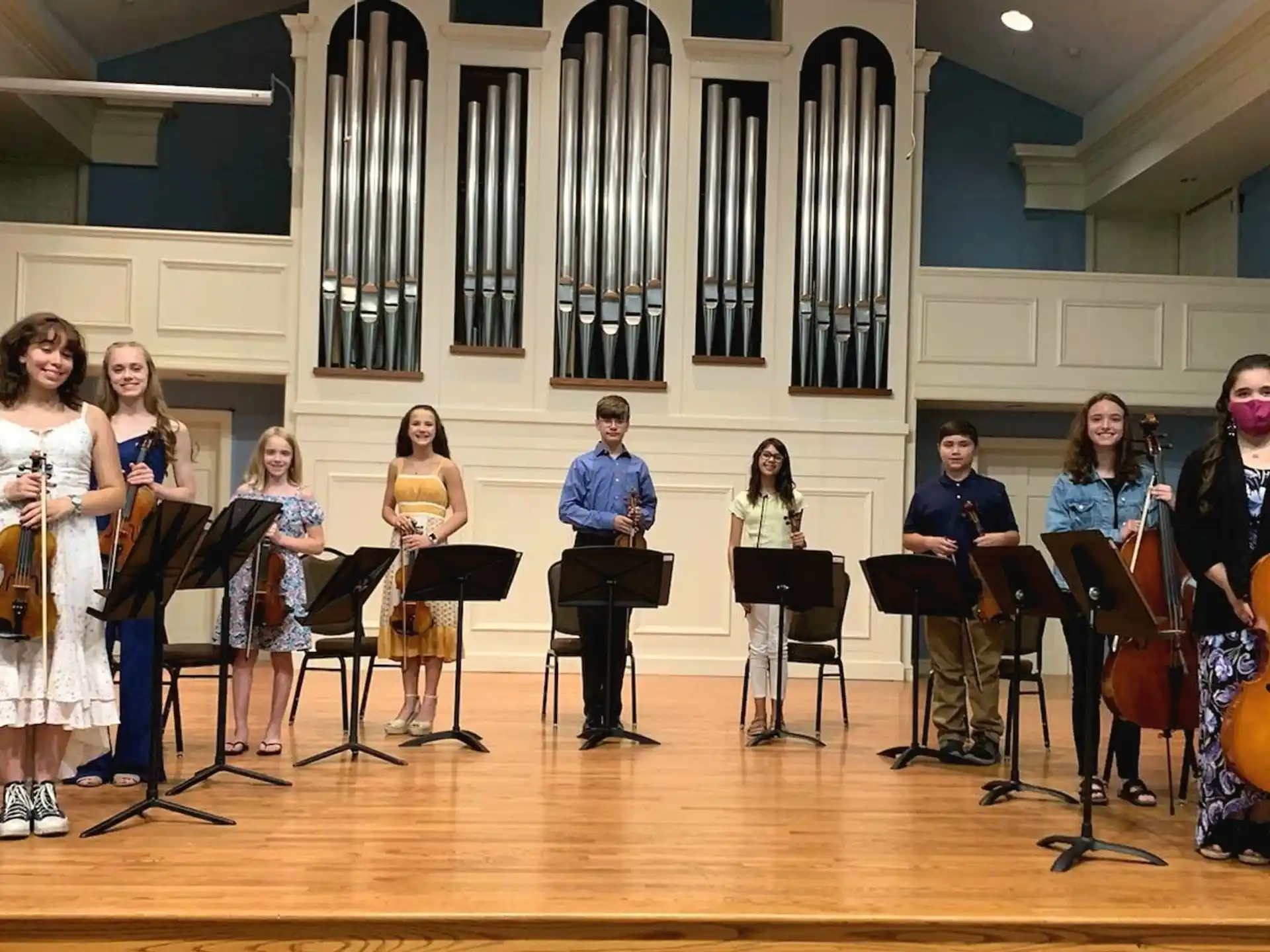 a group of people playing instruments