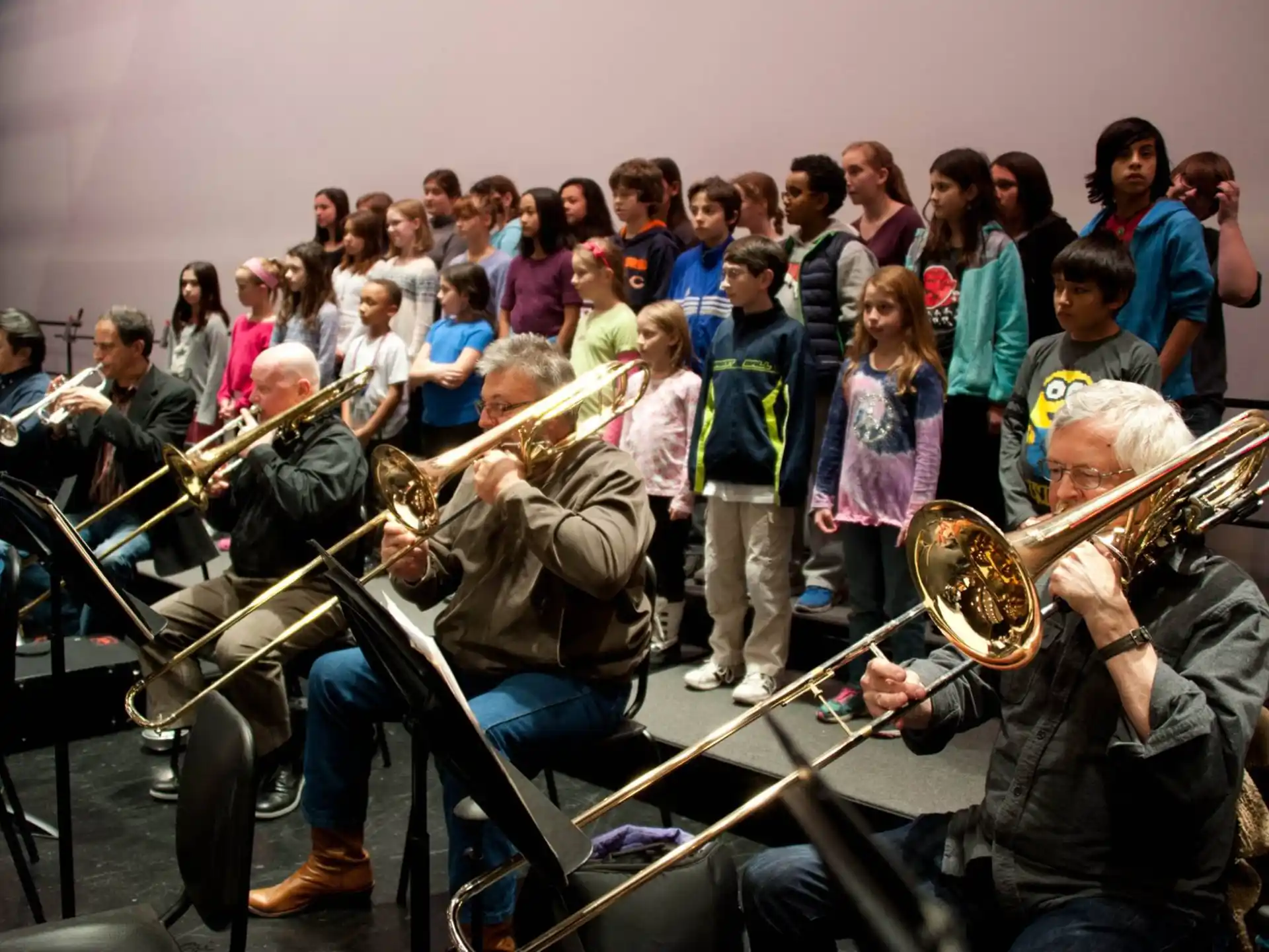 a group of people playing instruments