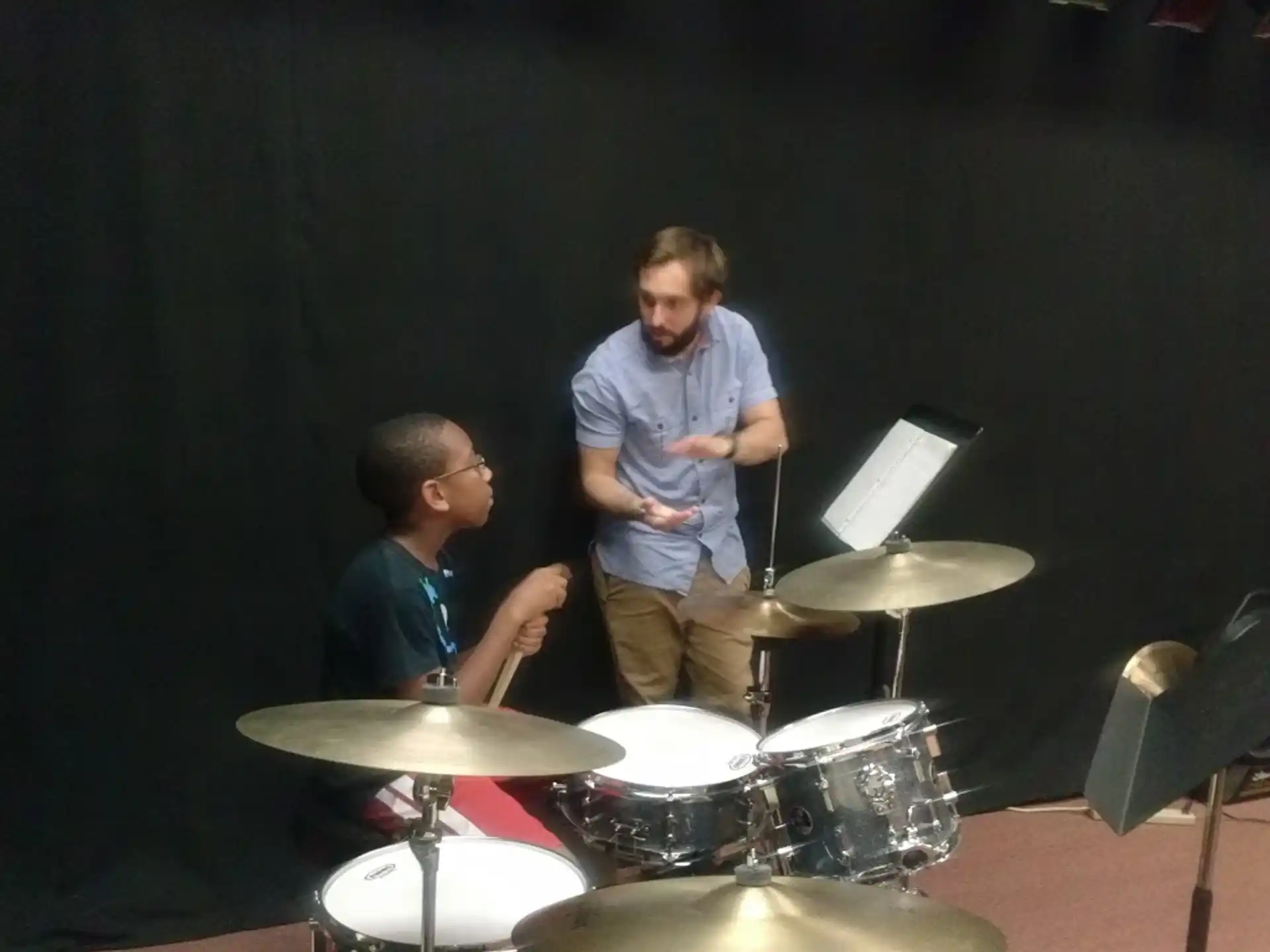 a man playing drums