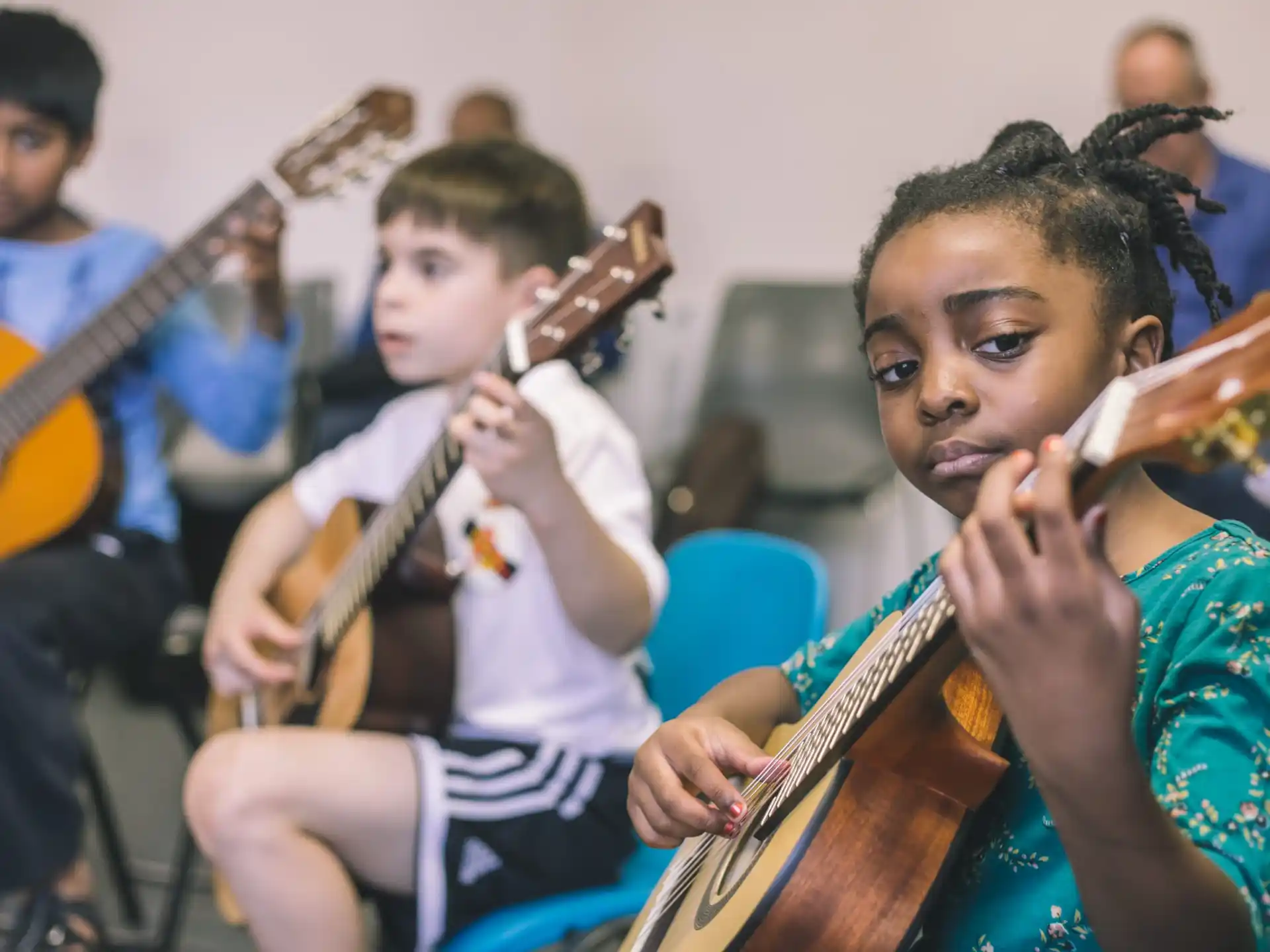 a group of people playing instruments