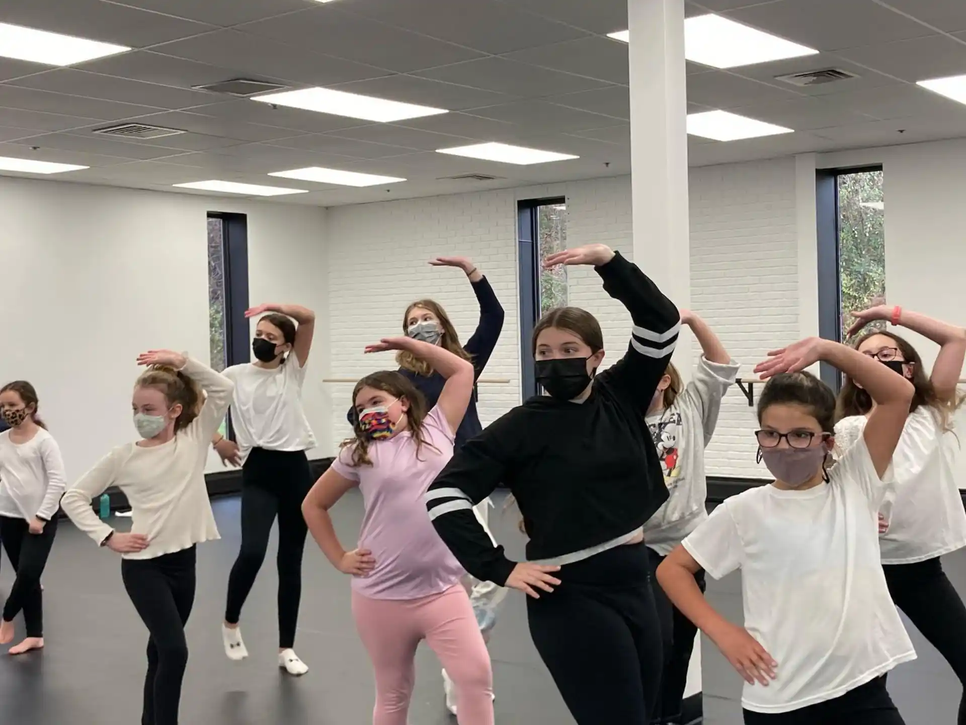 a group of people dancing