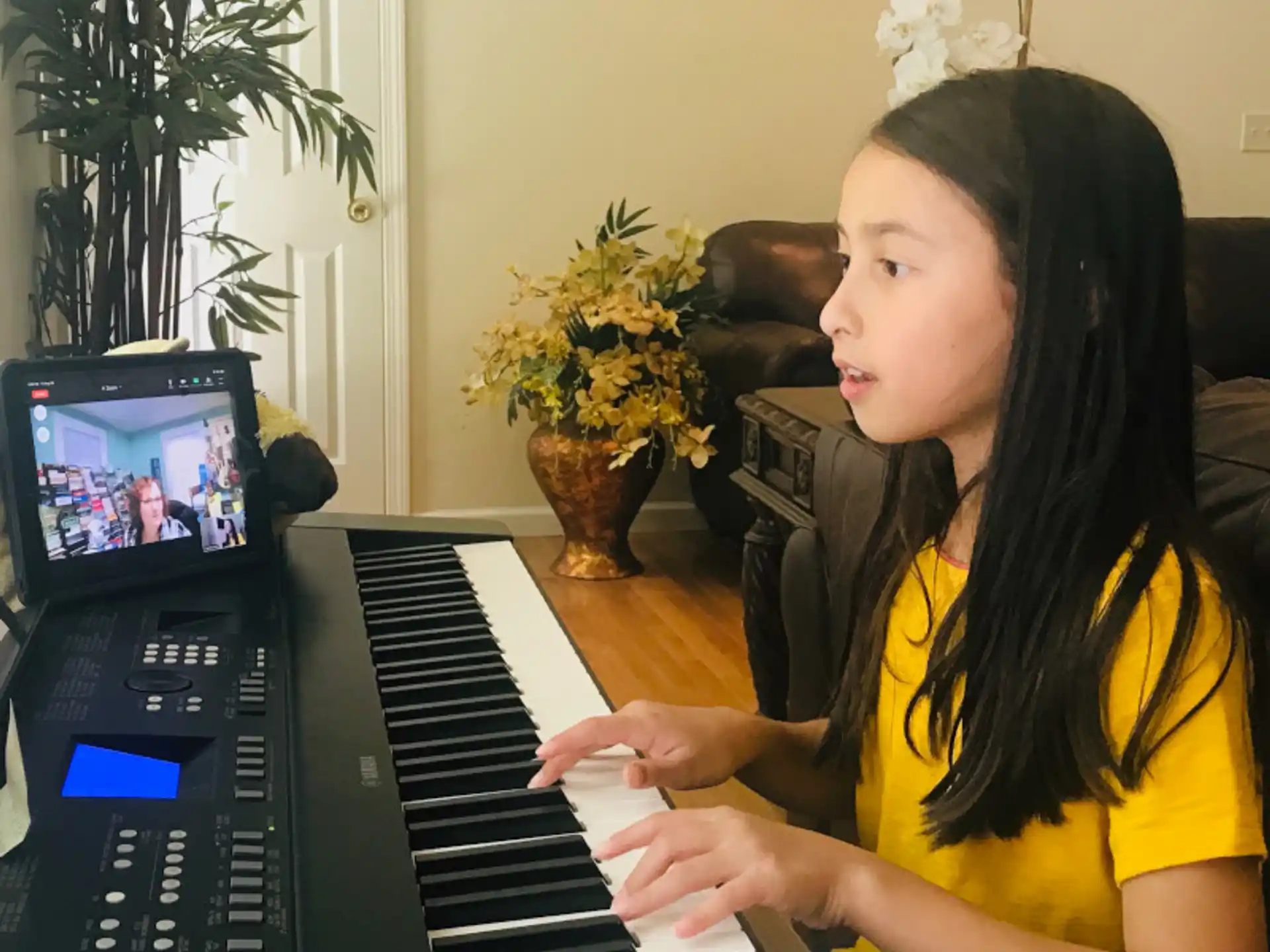 a person playing a piano