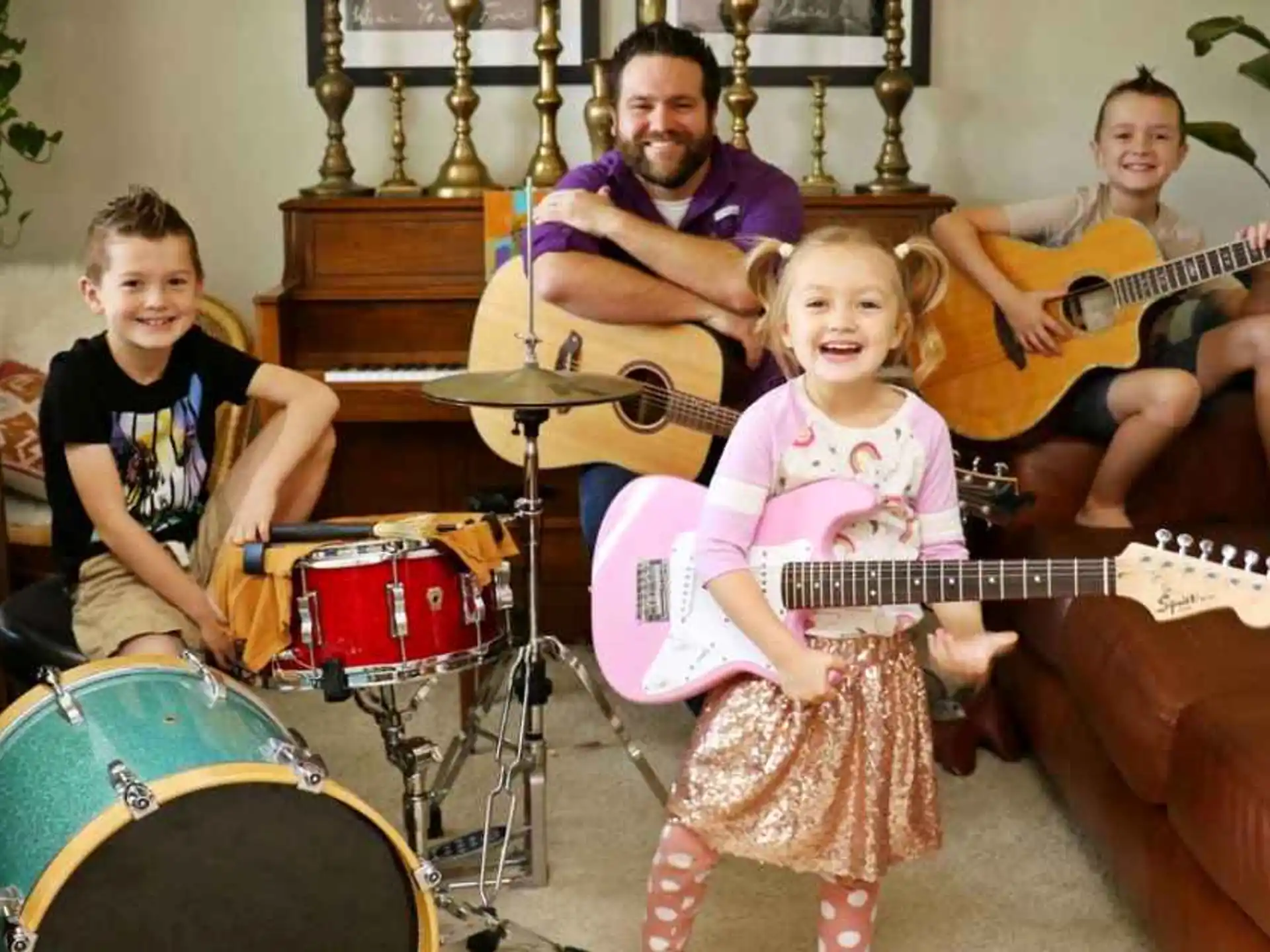 a group of people playing instruments