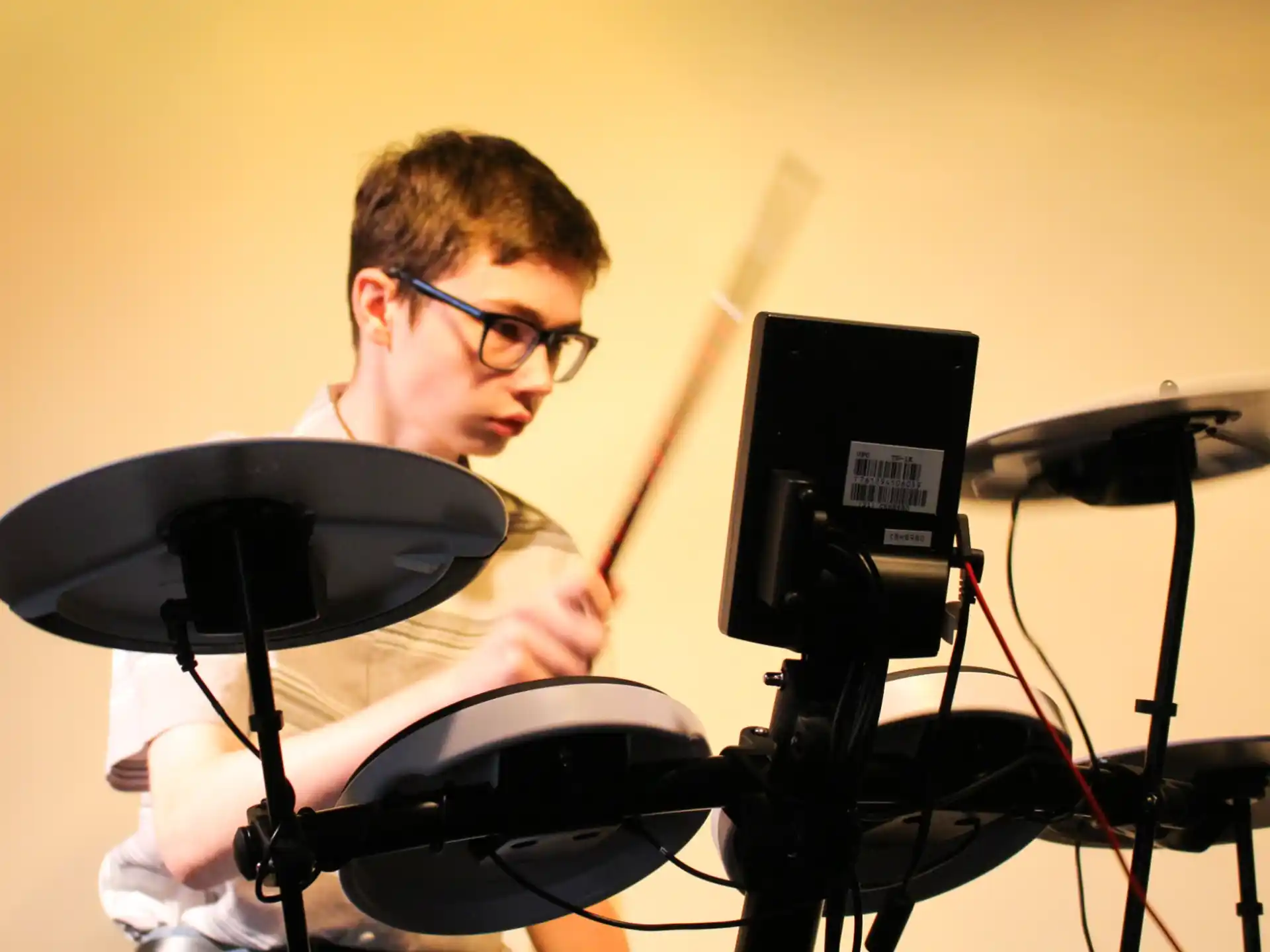 a man playing drums