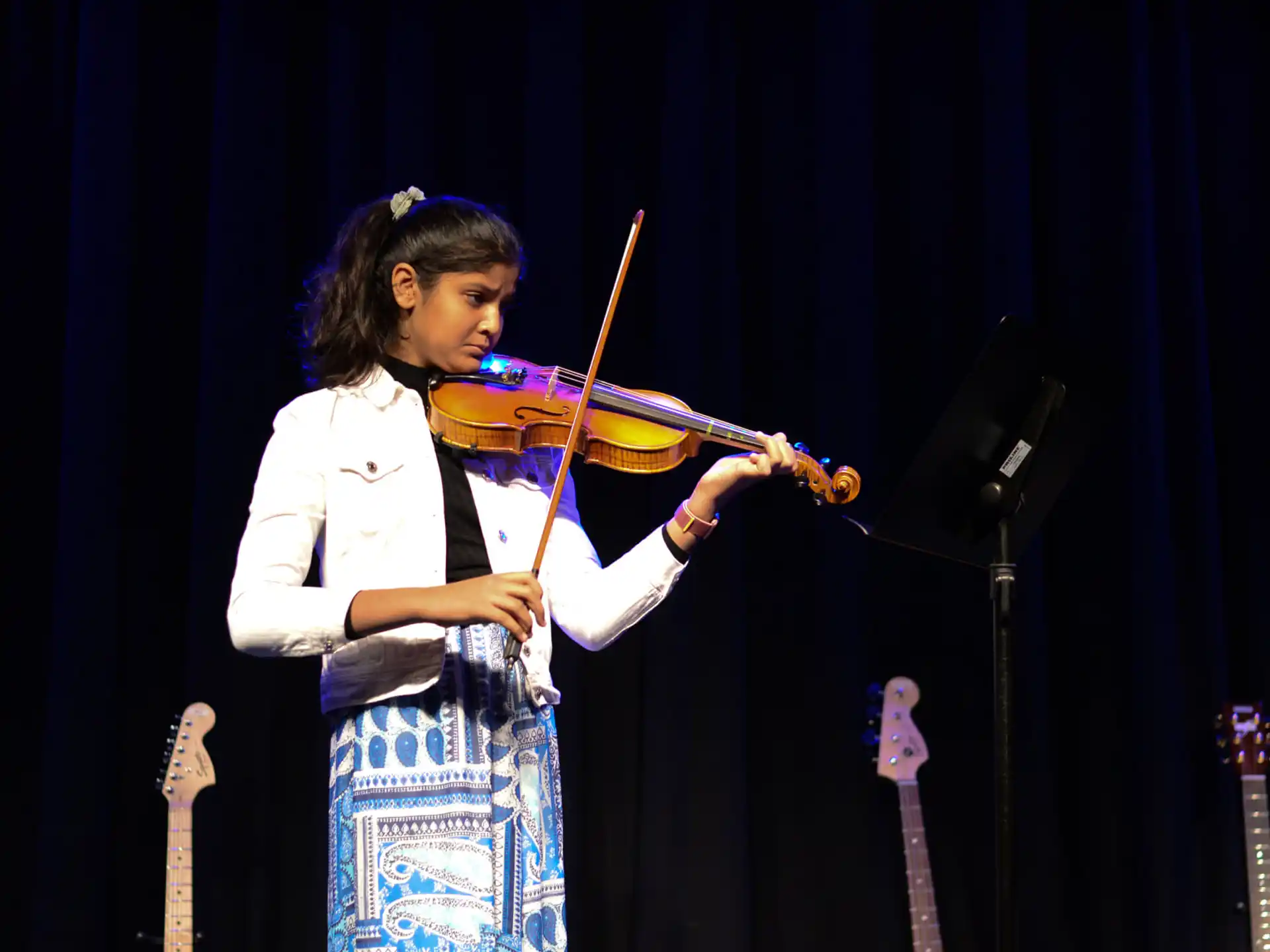 a person playing a violin