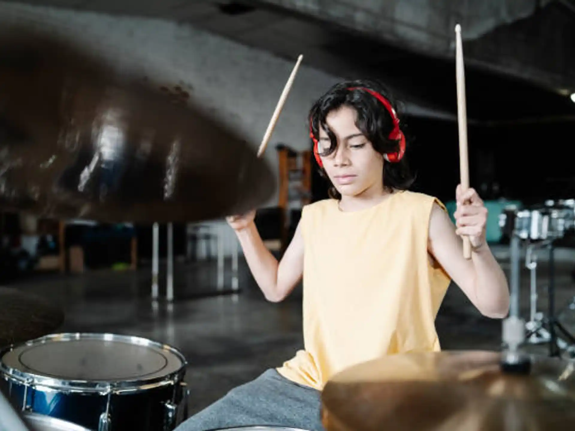 a person playing drums