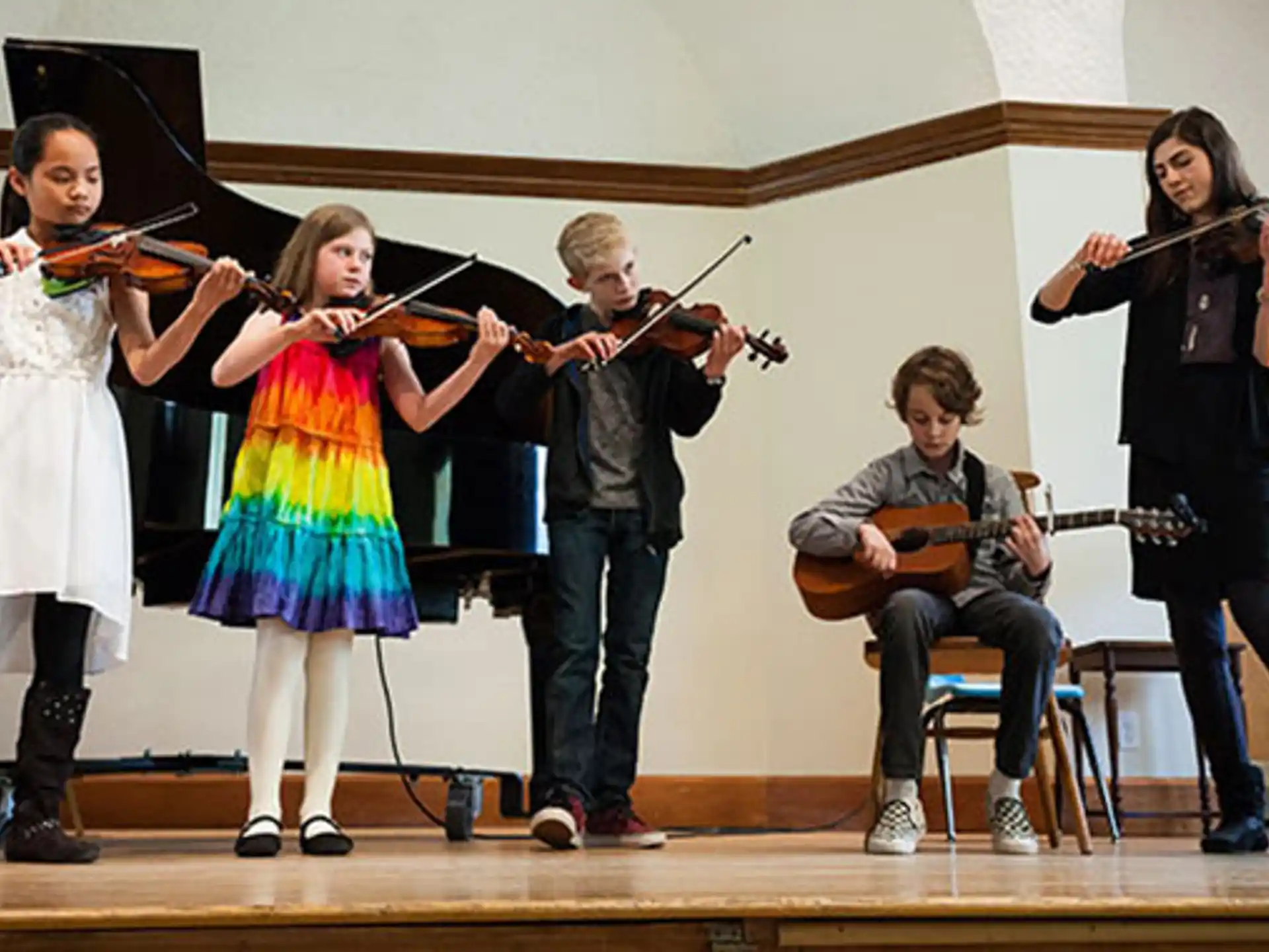a group of people playing instruments
