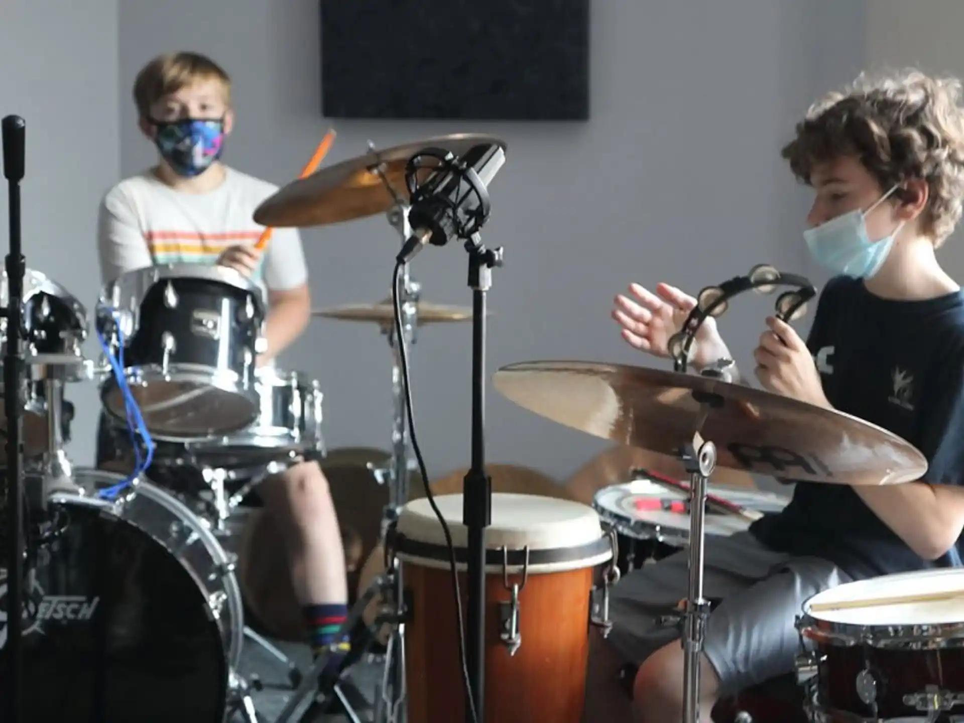 a group of people playing instruments