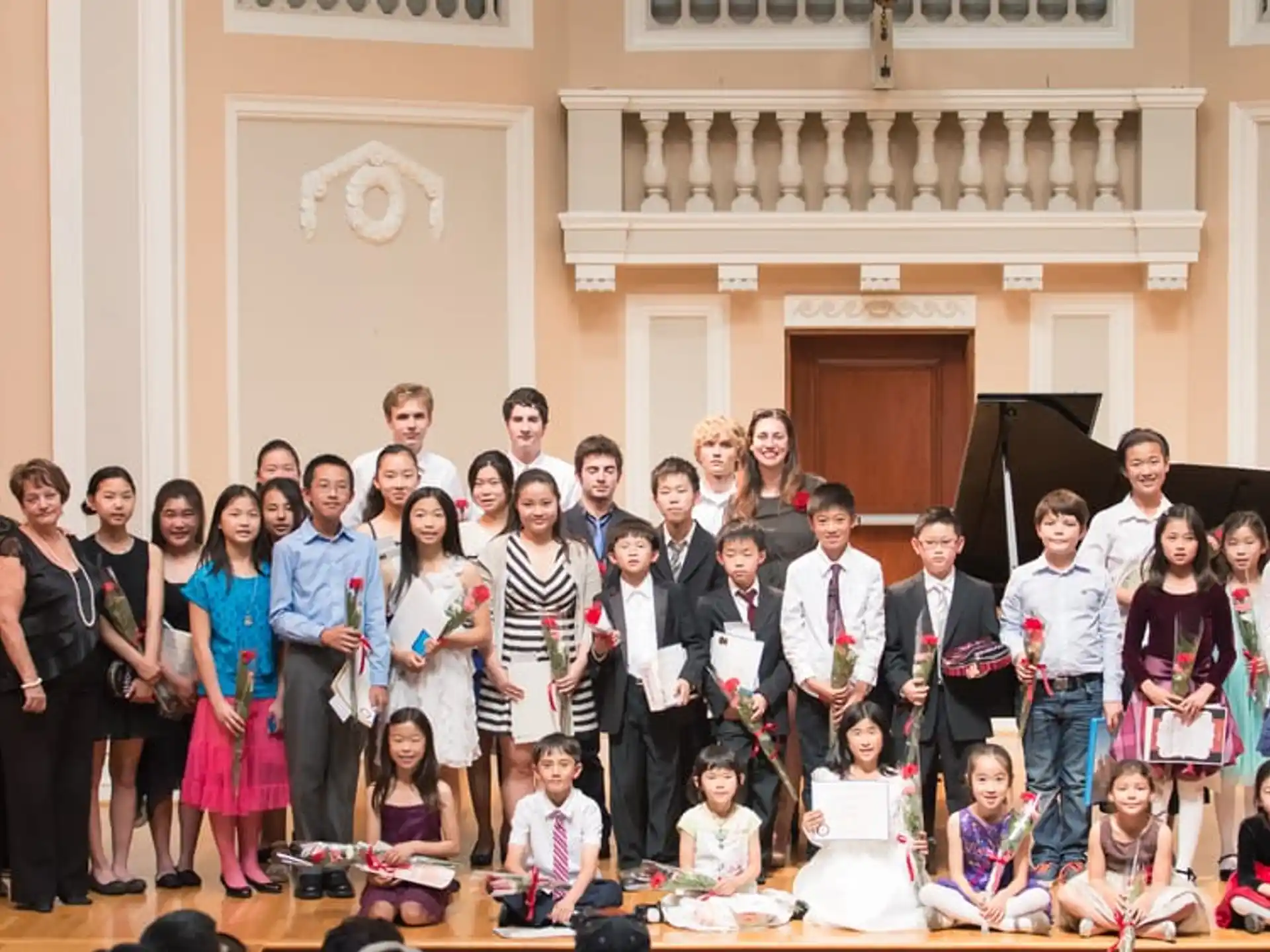 a group of people posing for a photo