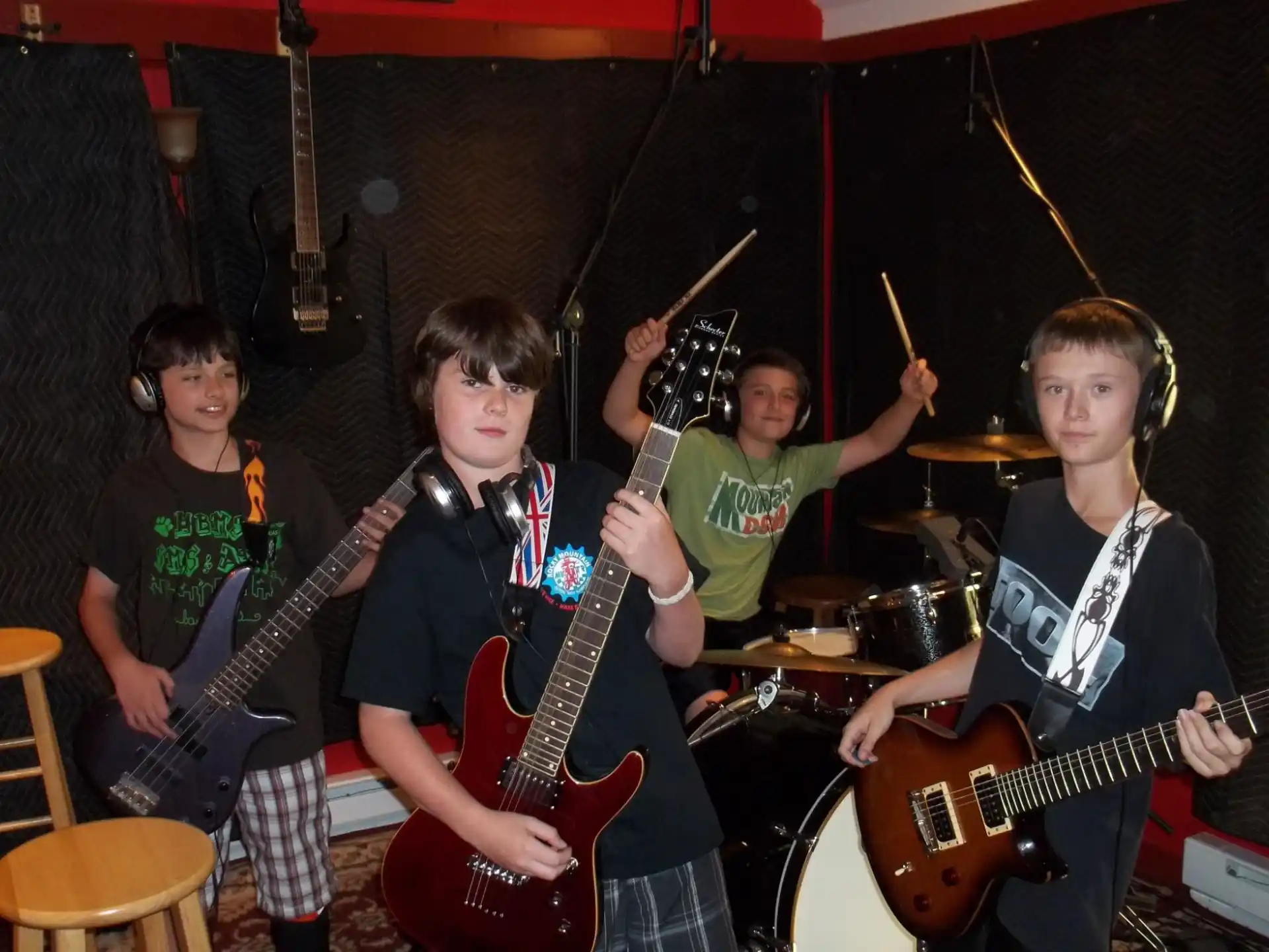 a group of people playing instruments