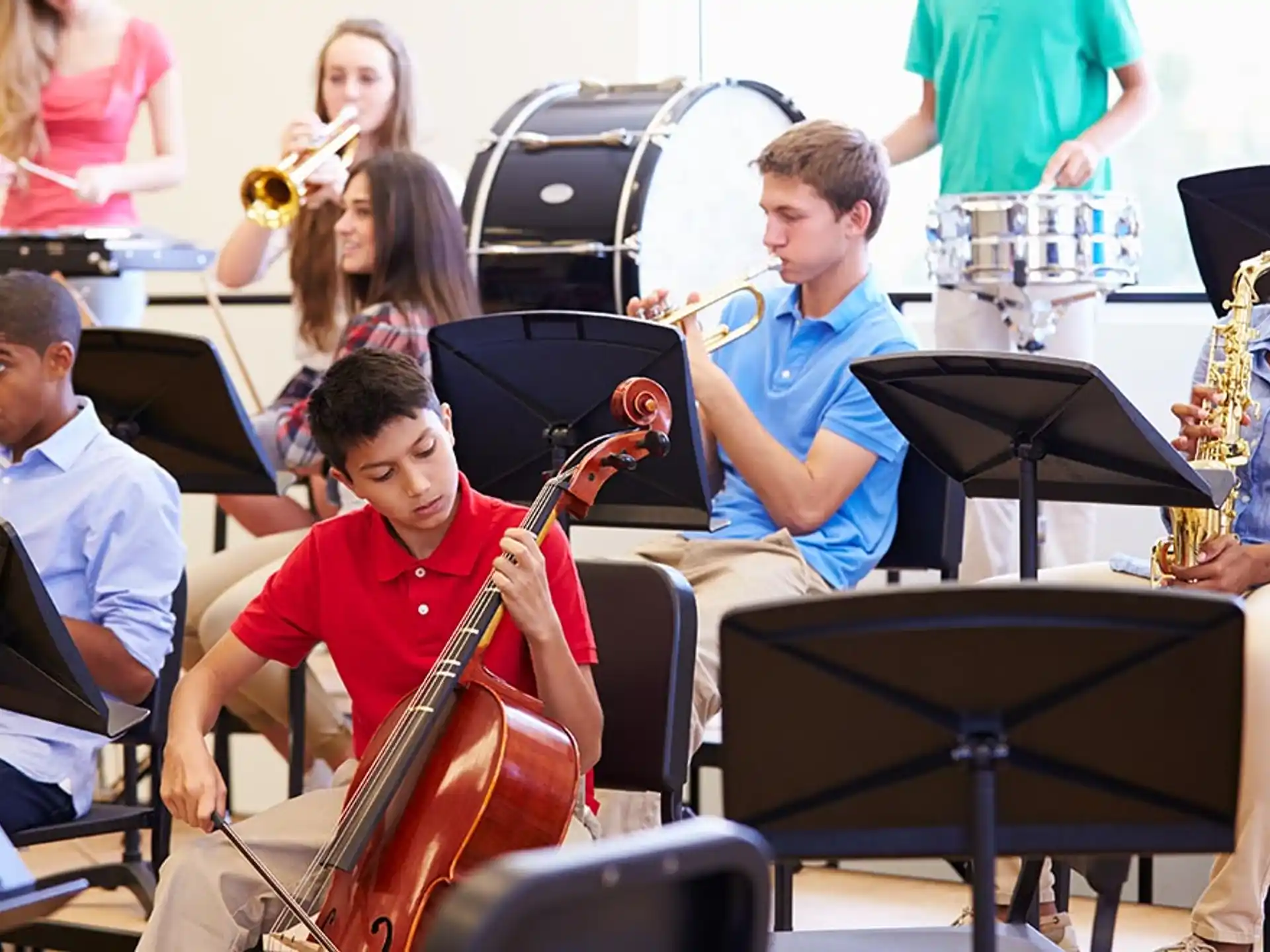 a group of people playing instruments