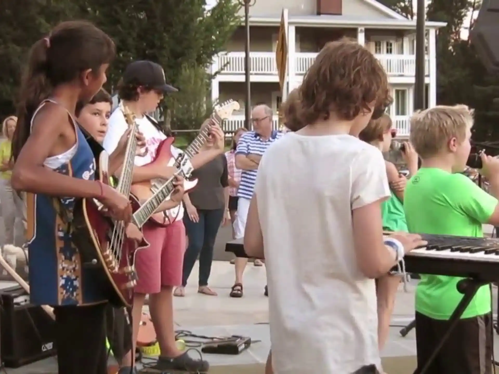 a group of people playing instruments
