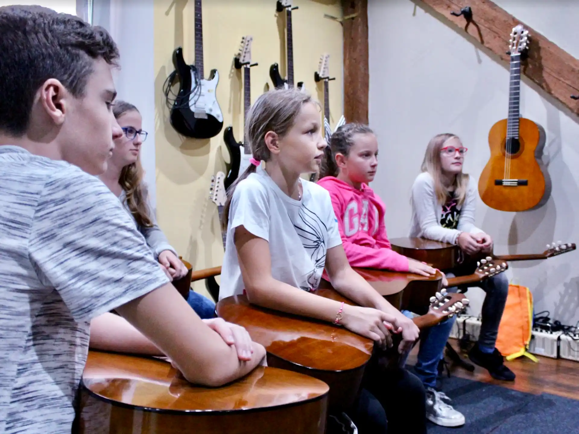 a group of people playing instruments