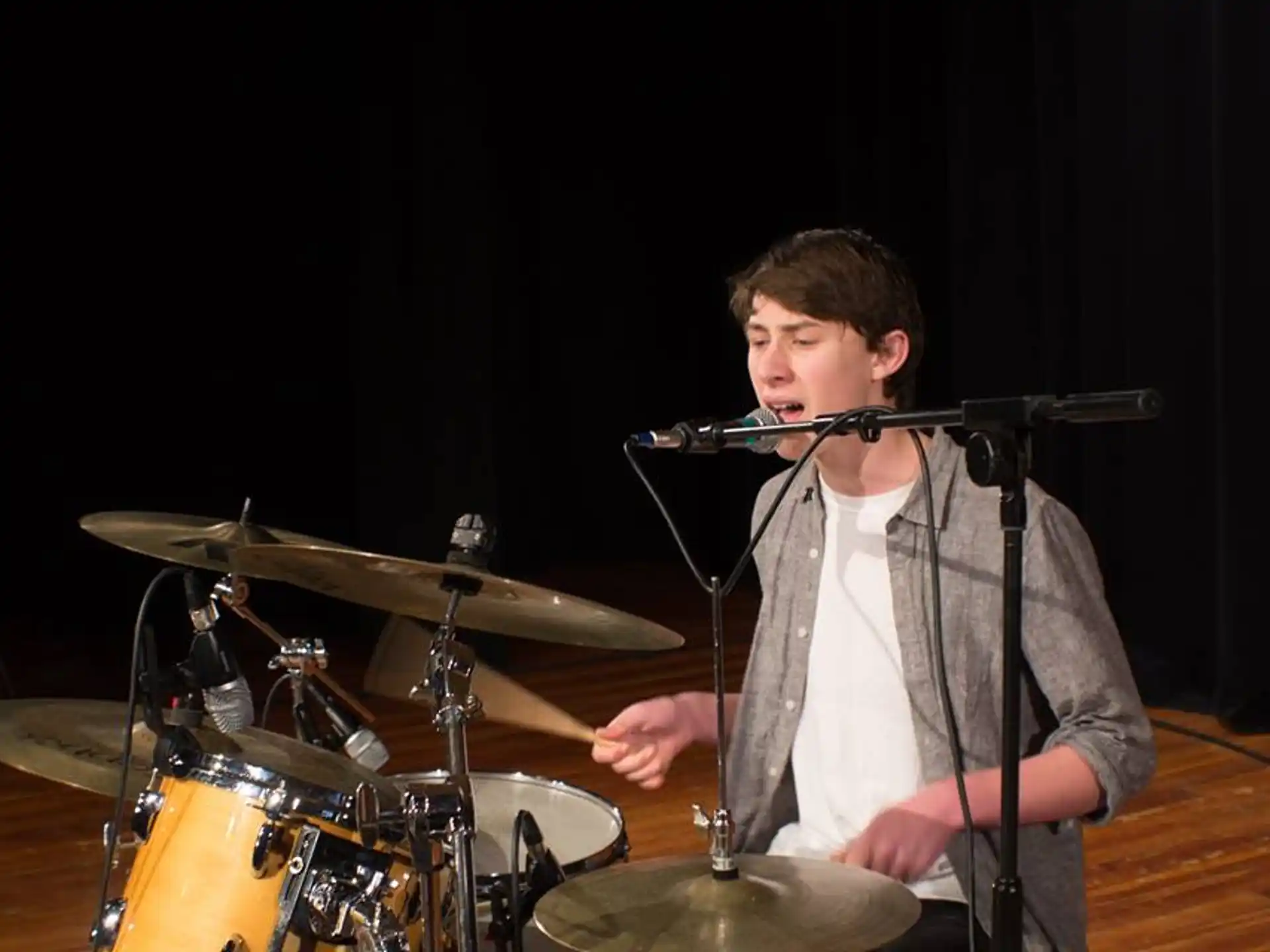 a man playing the drums