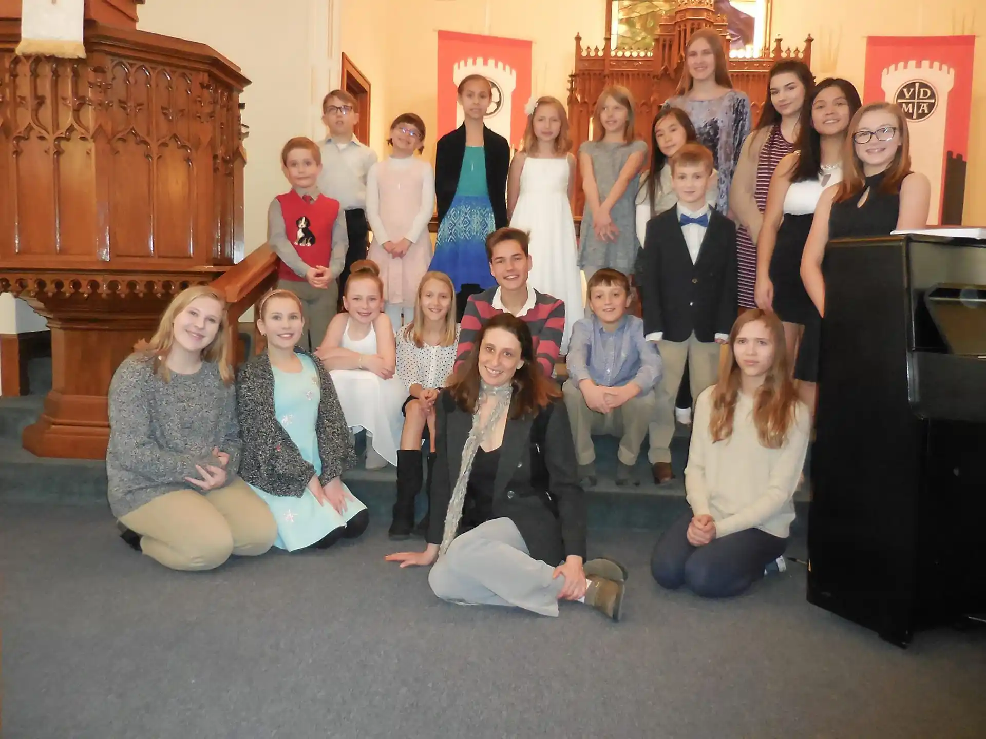 a group of people posing for a photo