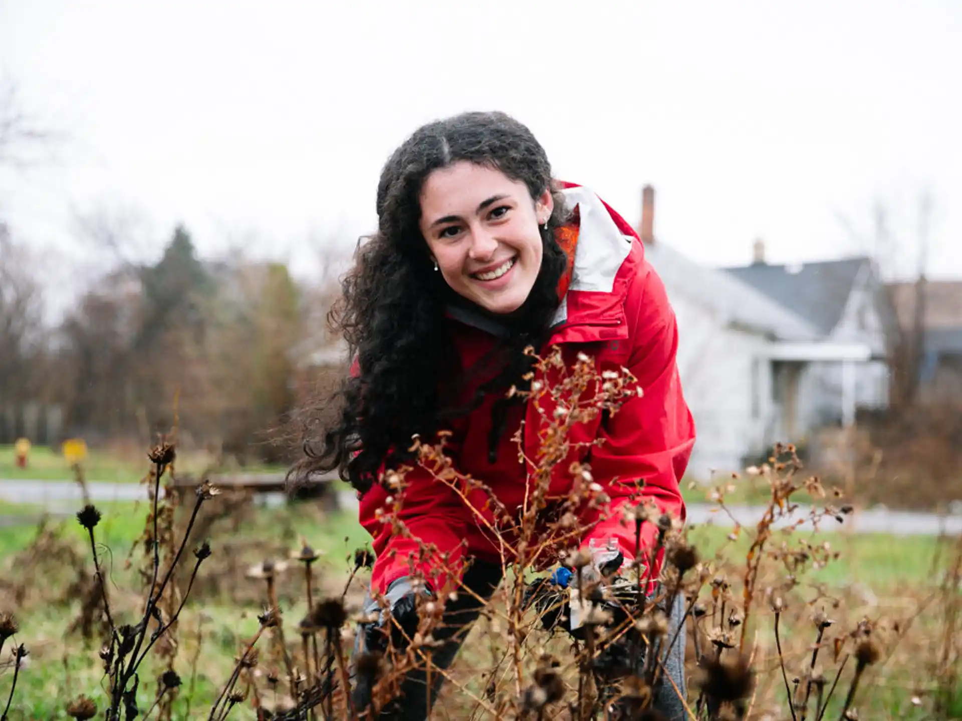 a person in a field
