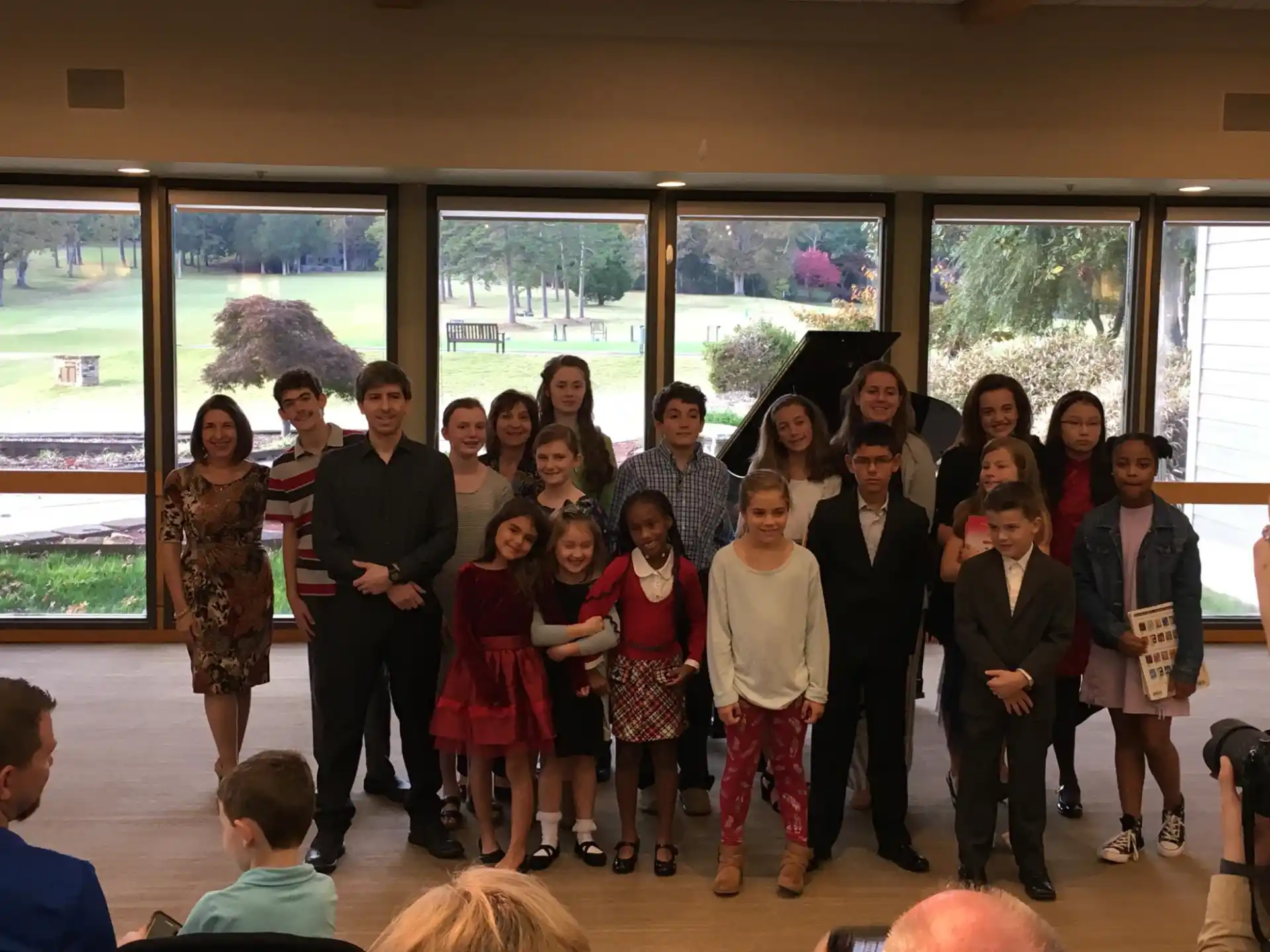 a group of people posing for a photo