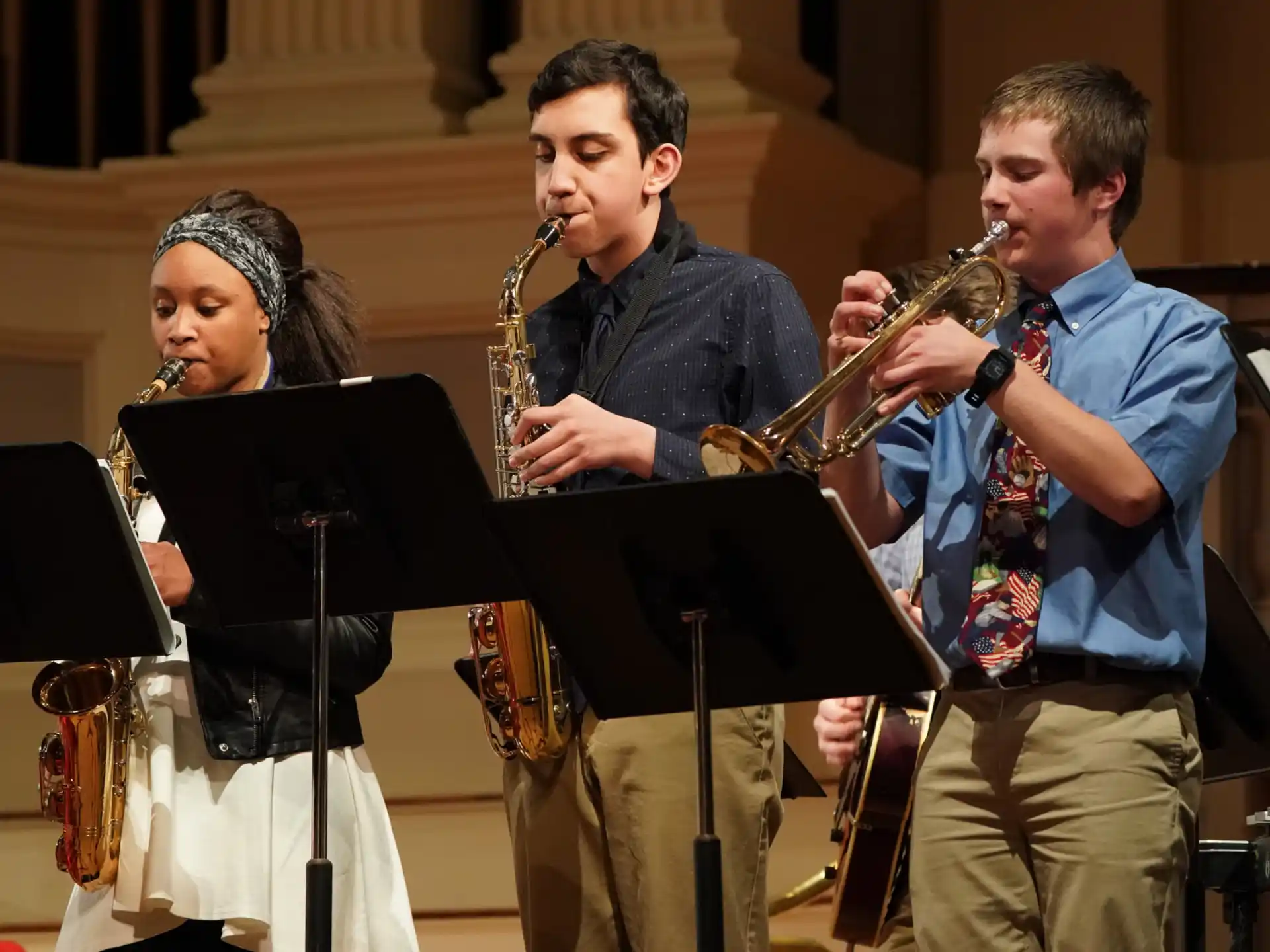 a group of people playing instruments