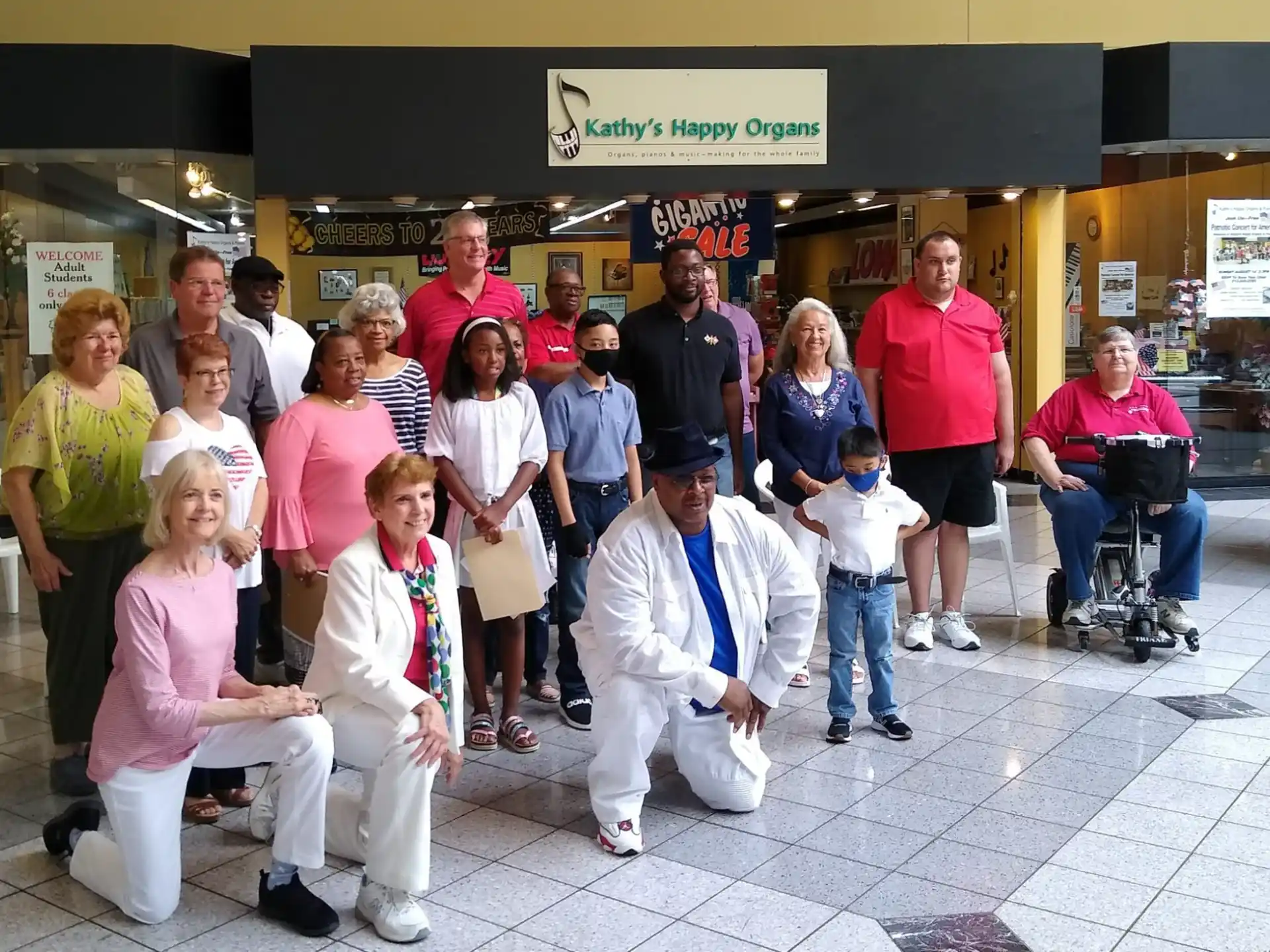a group of people posing for a photo