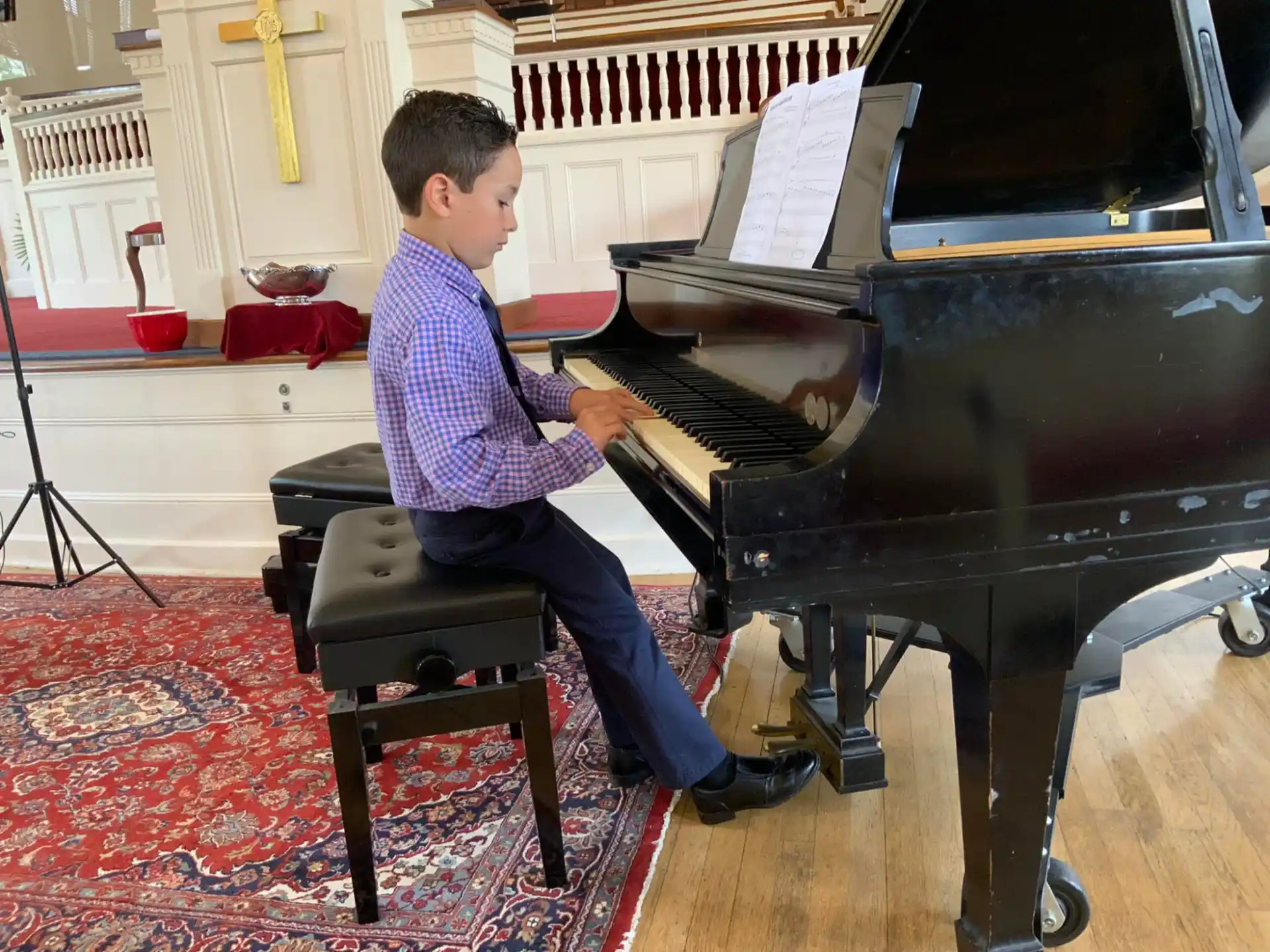 a man playing a piano