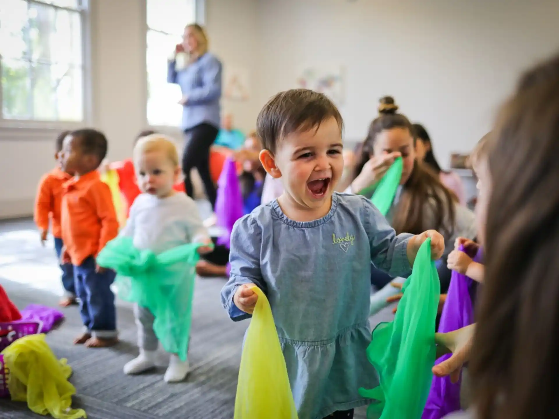 a group of children in a room