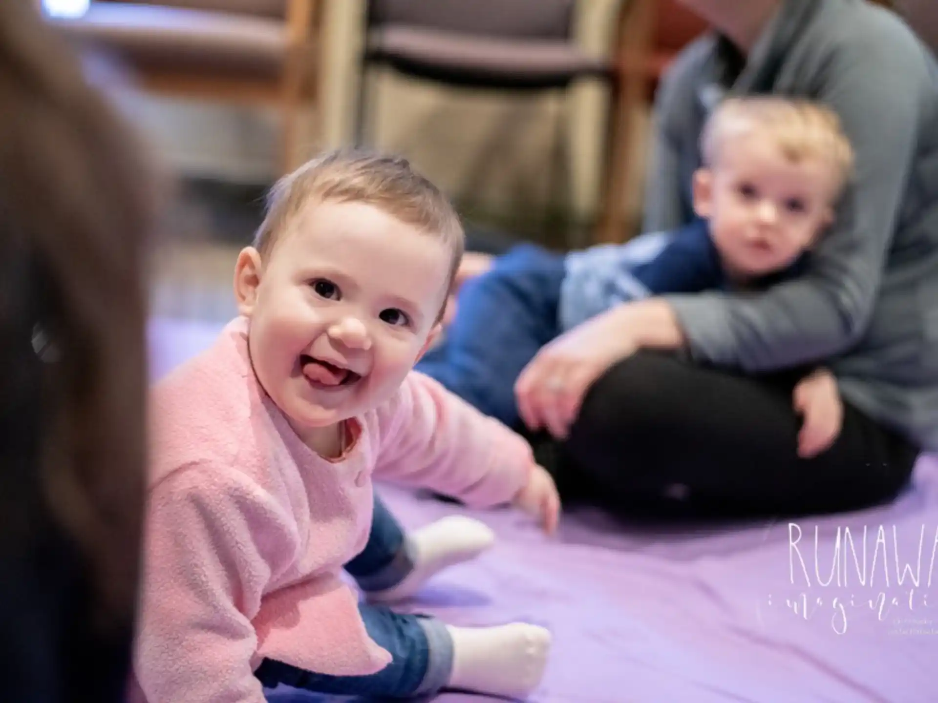 a baby and a person