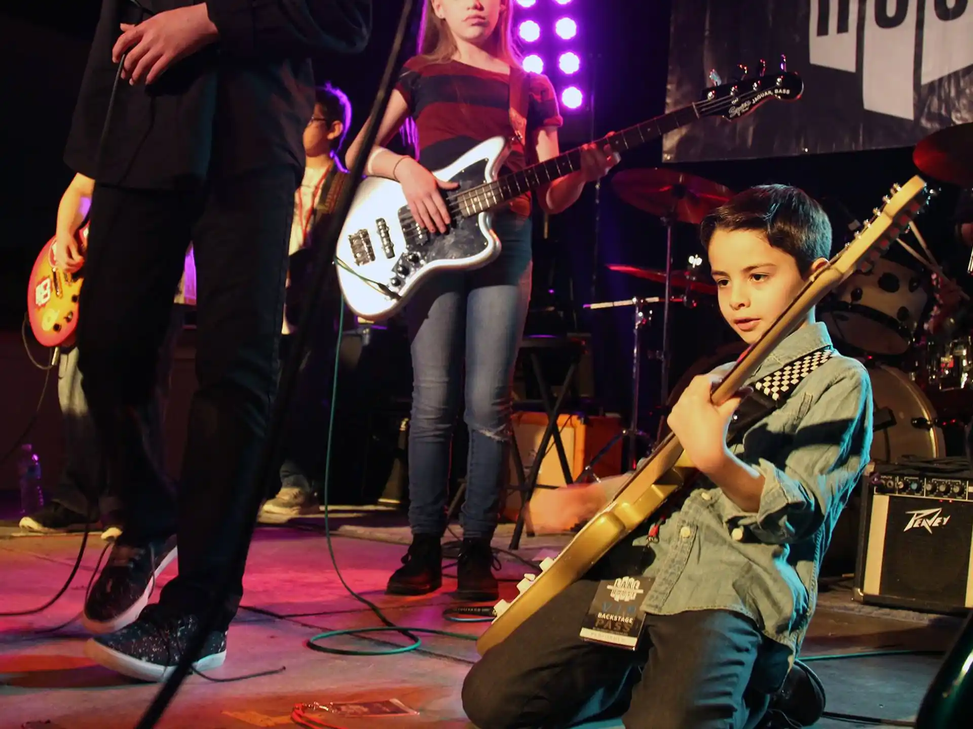 a group of people playing instruments