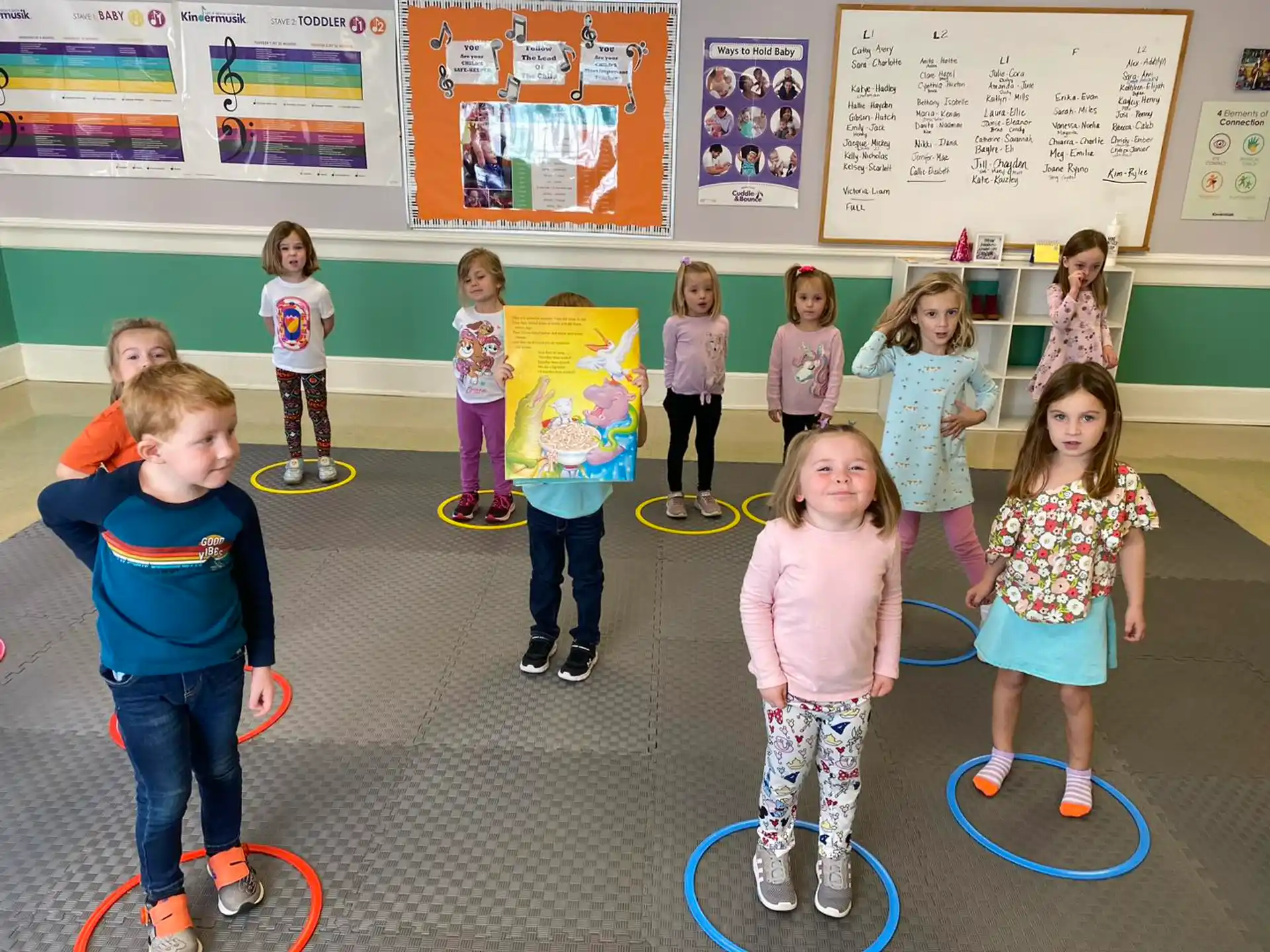 a group of children in a classroom