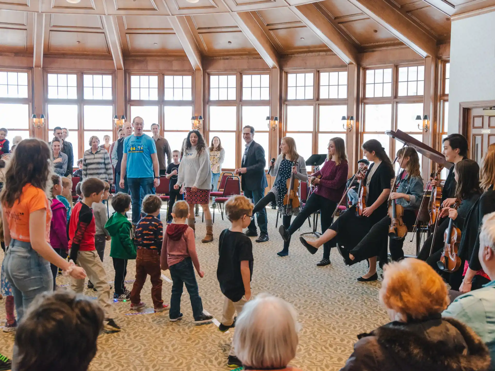 a group of people dancing