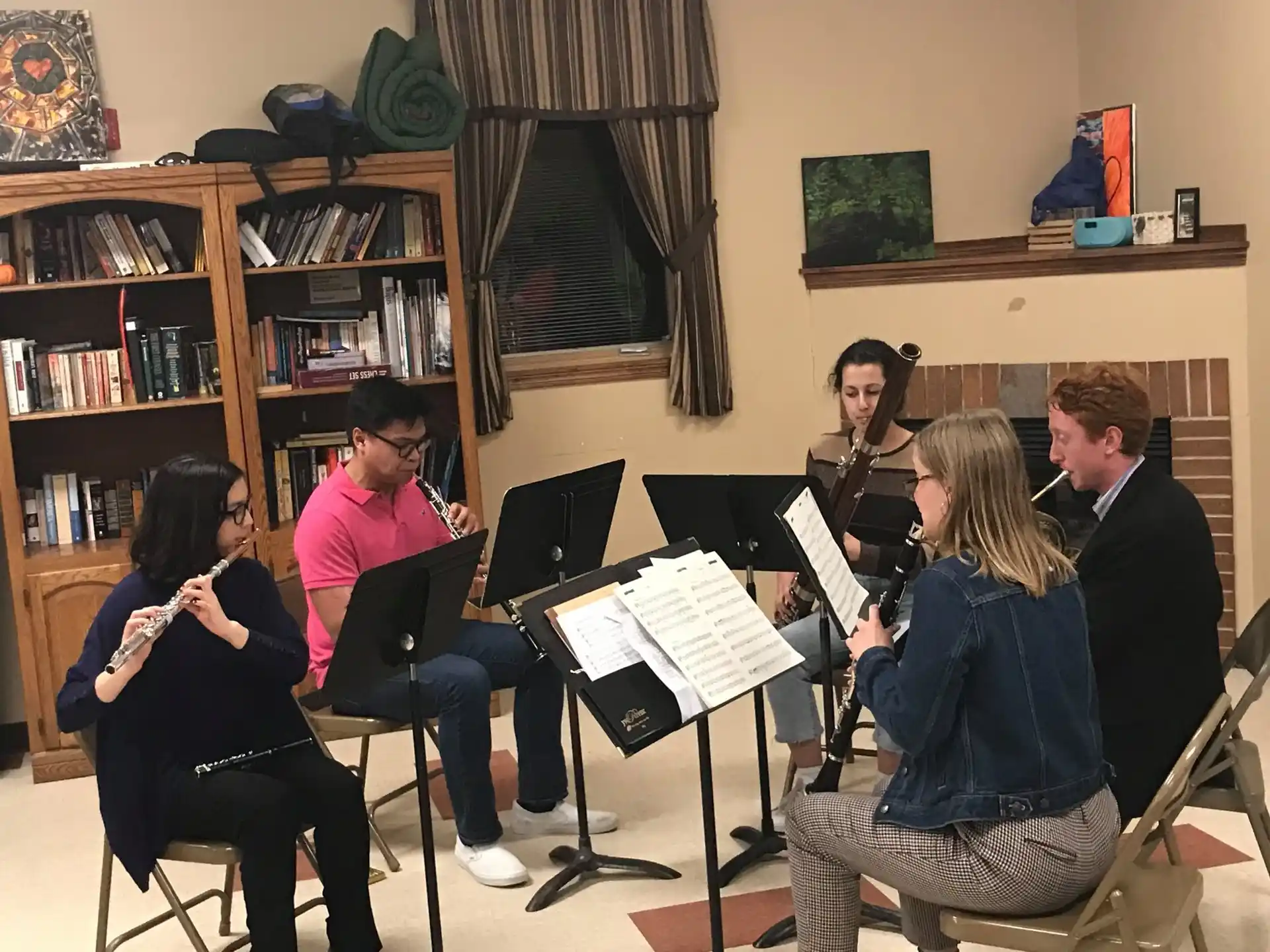 a group of people playing instruments