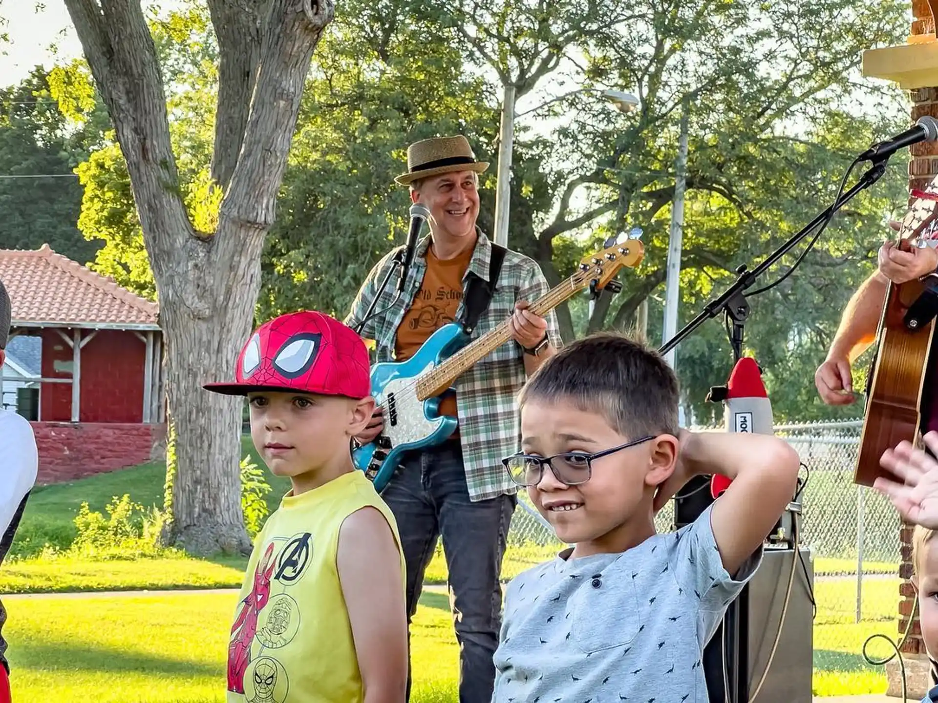 a group of people playing instruments