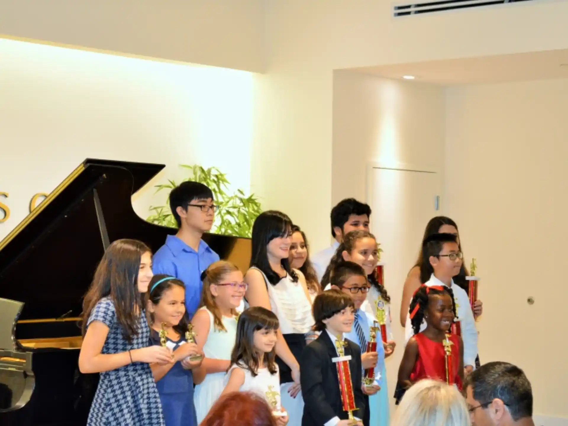 a group of people standing together