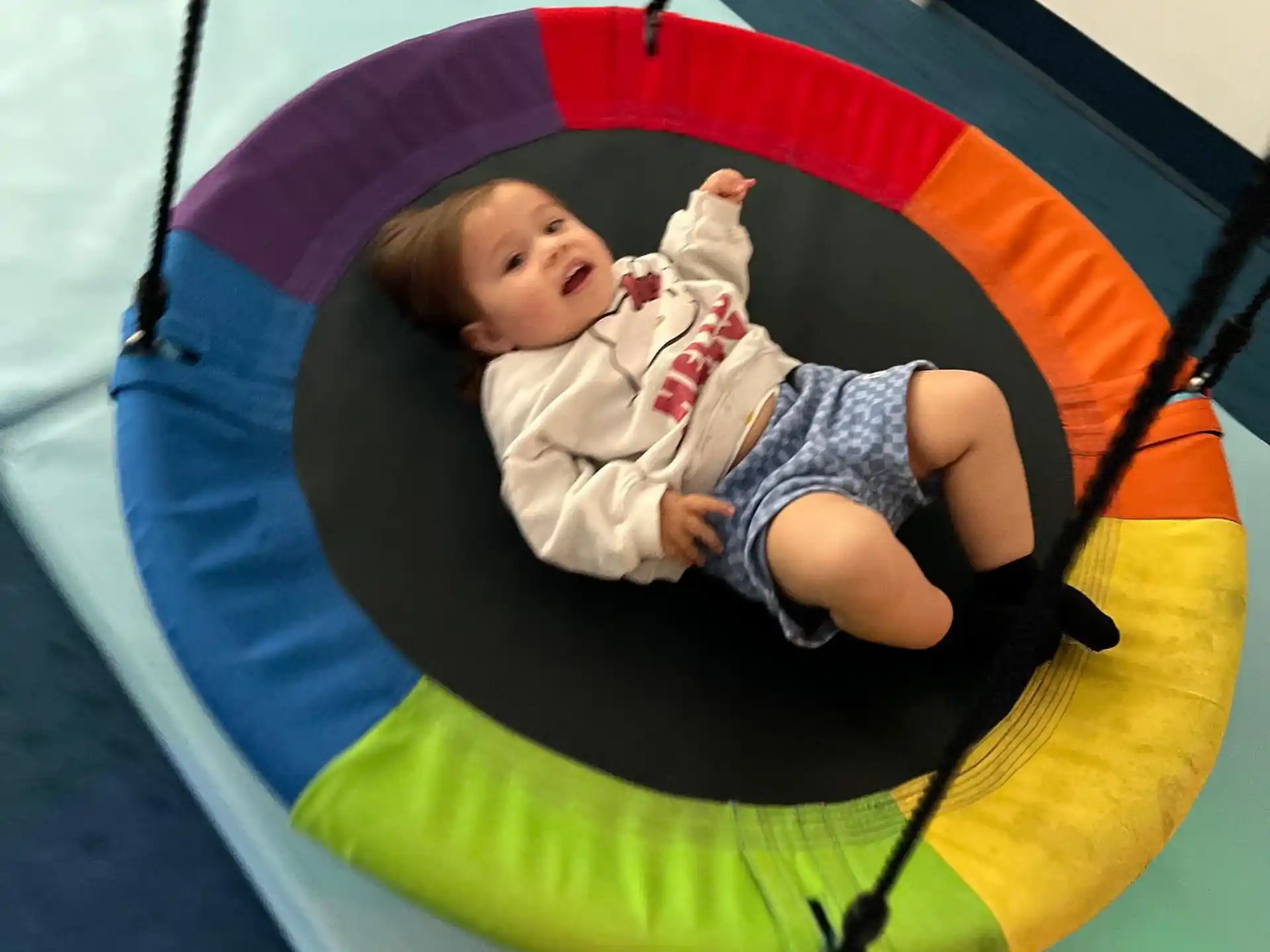 a child in a tube