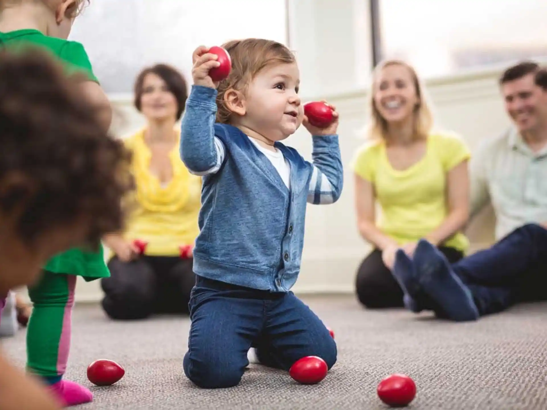 a group of children playing with balls