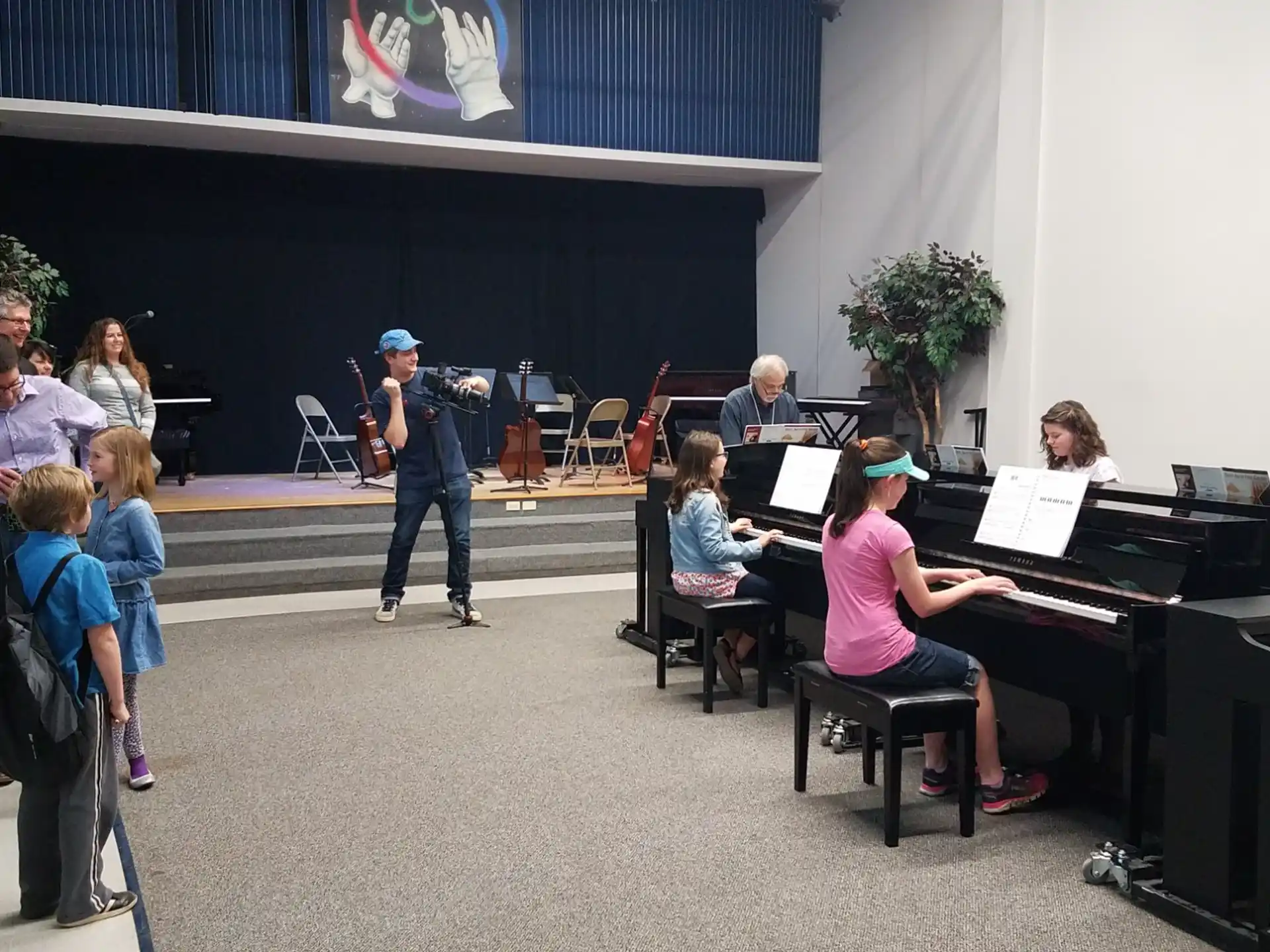 a group of people playing musical instruments