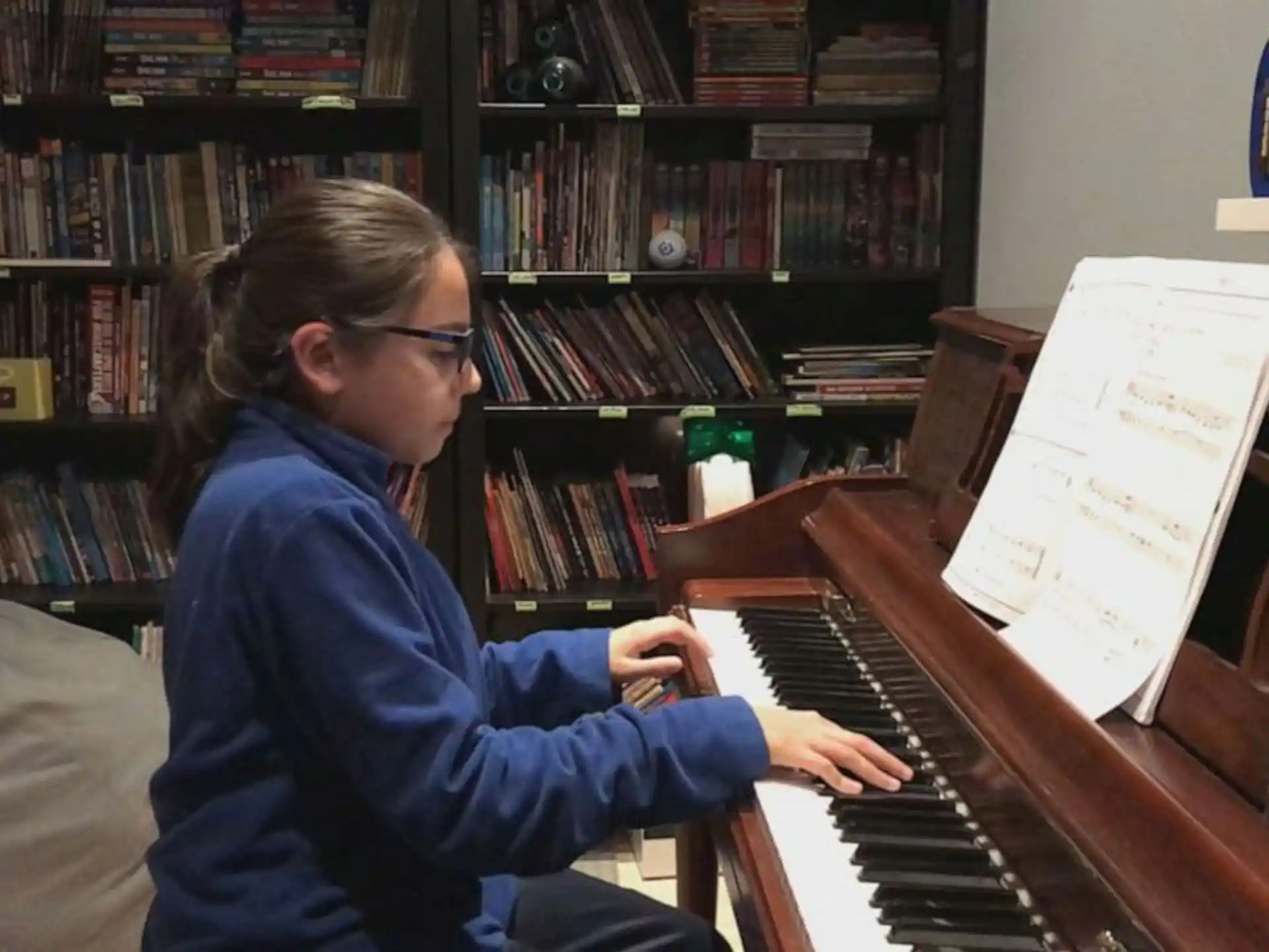 a person playing a piano