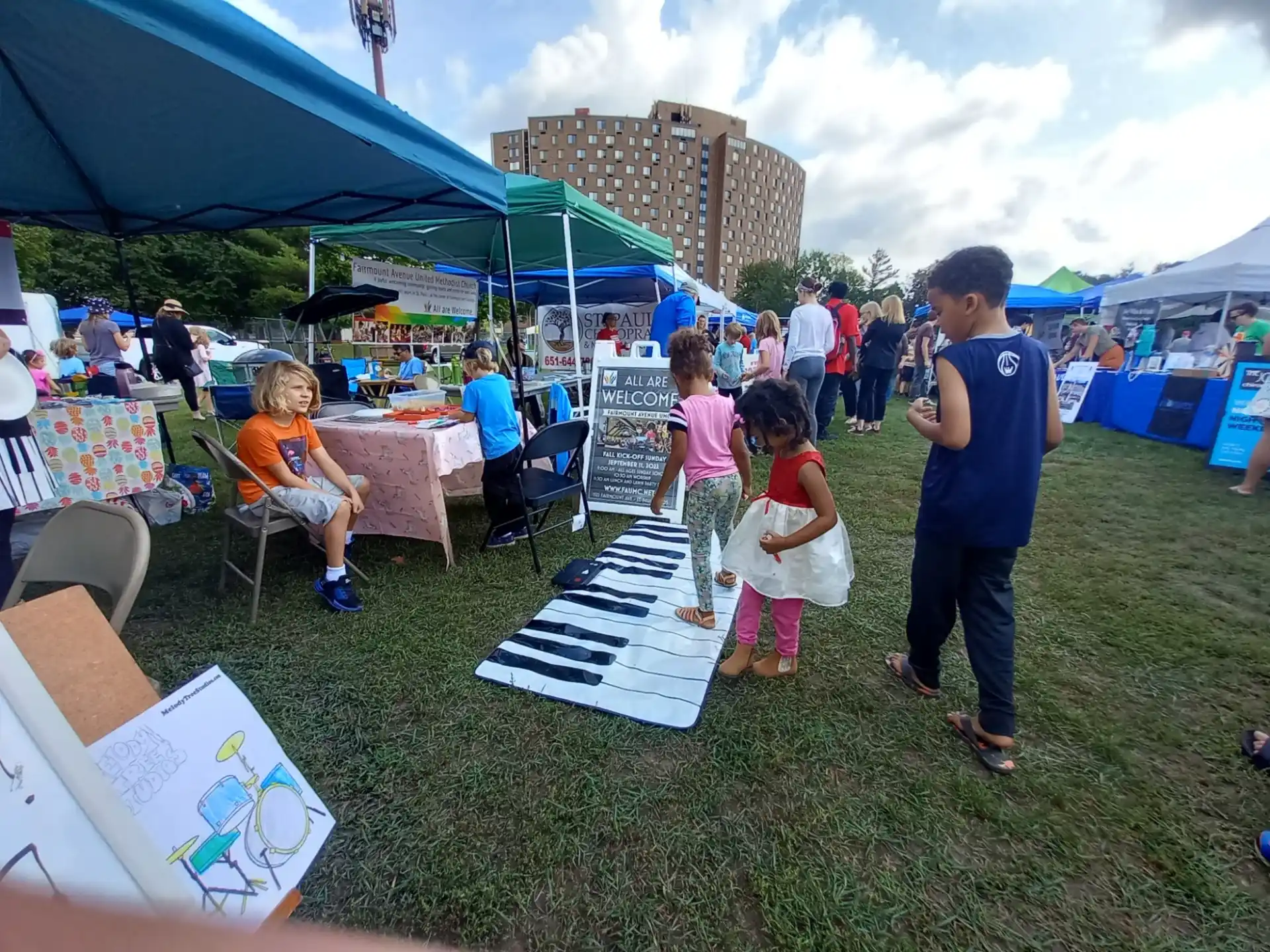 a group of people at an outdoor event