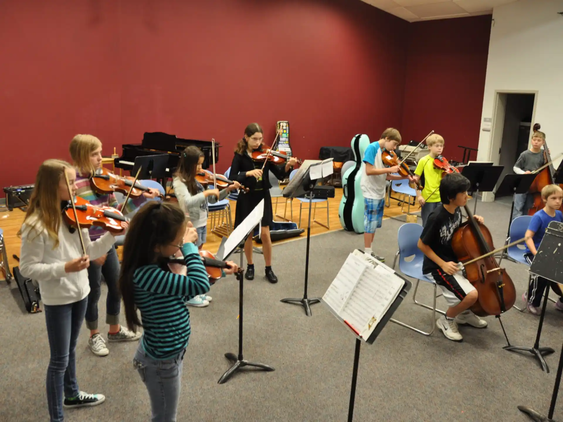 a group of people playing instruments