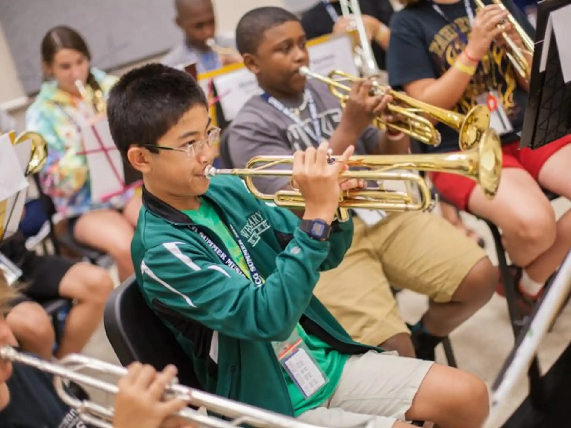 a group of people playing instruments