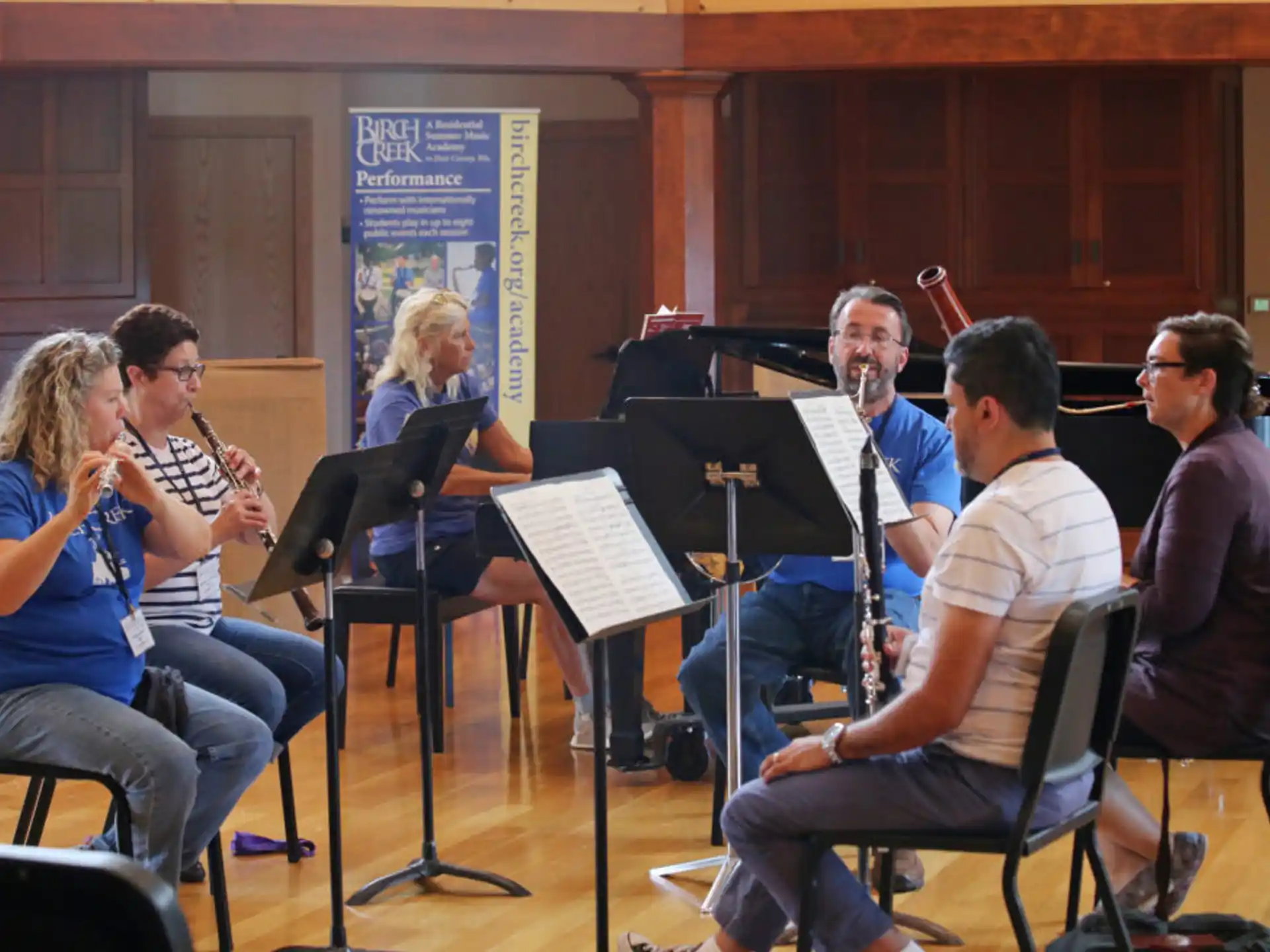 a group of people playing instruments