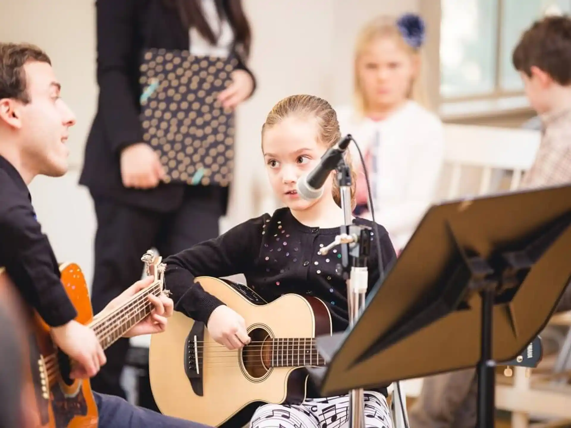 a group of people playing instruments