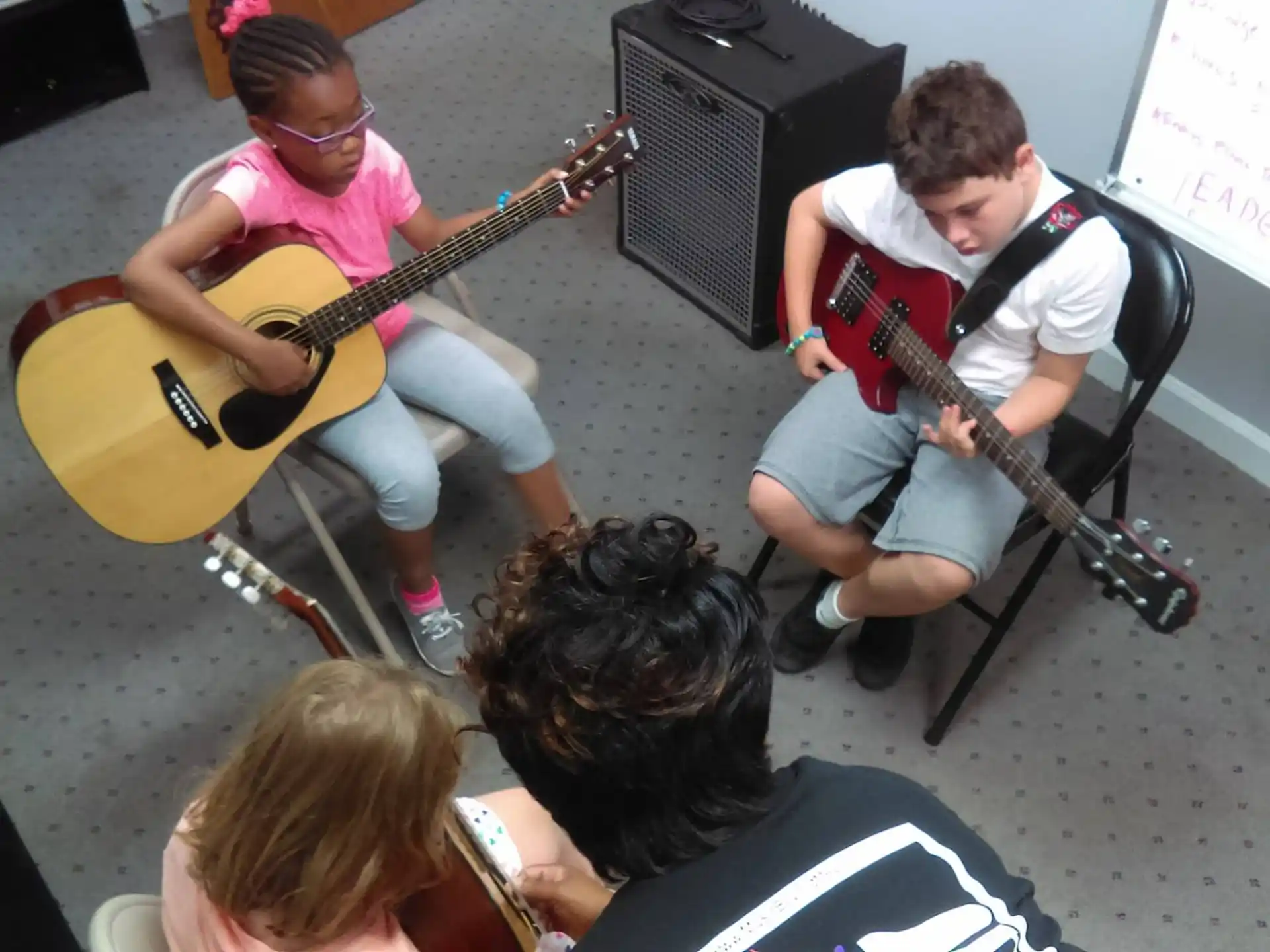a group of people playing instruments